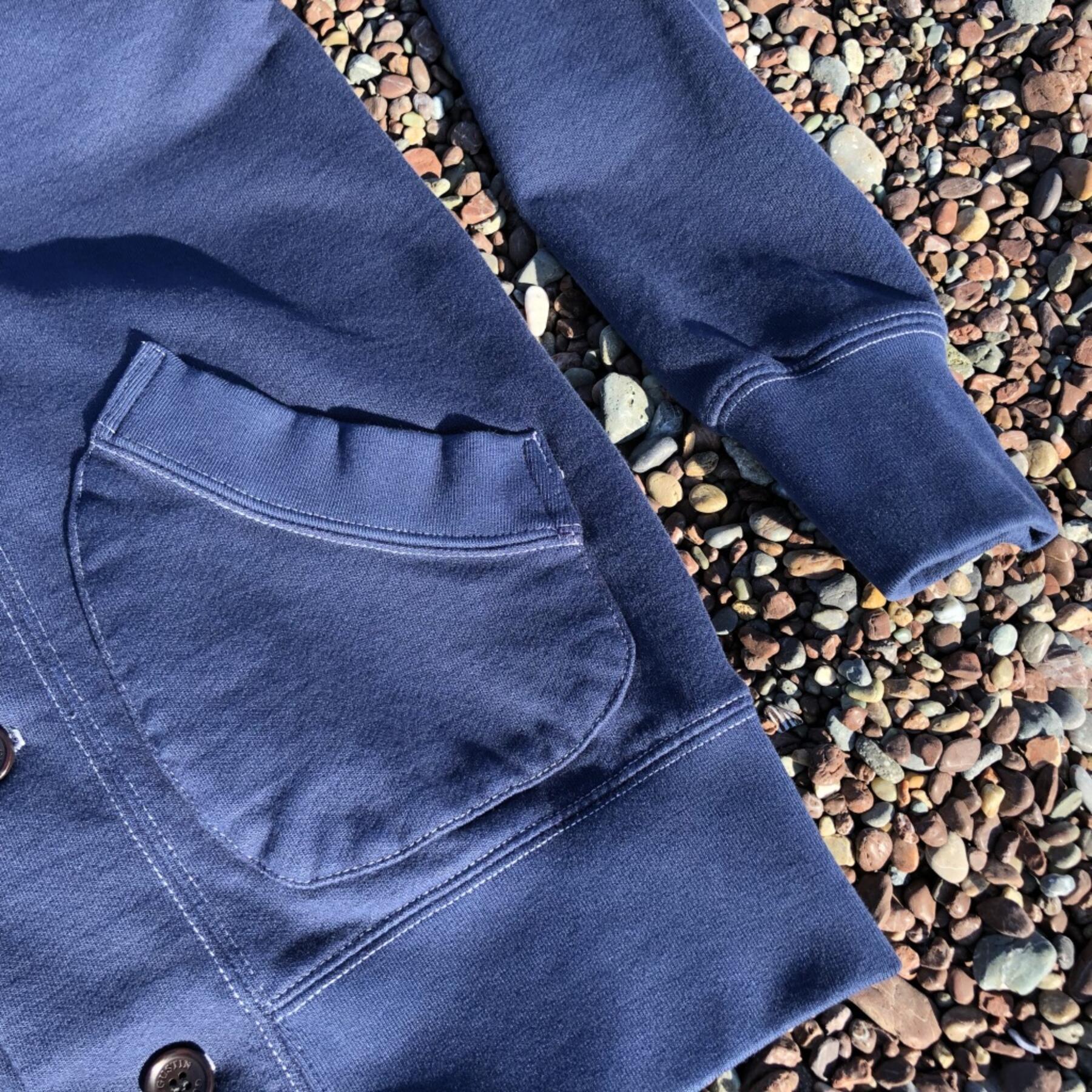 gustin french terry shawl collar sweatshirt - navy
