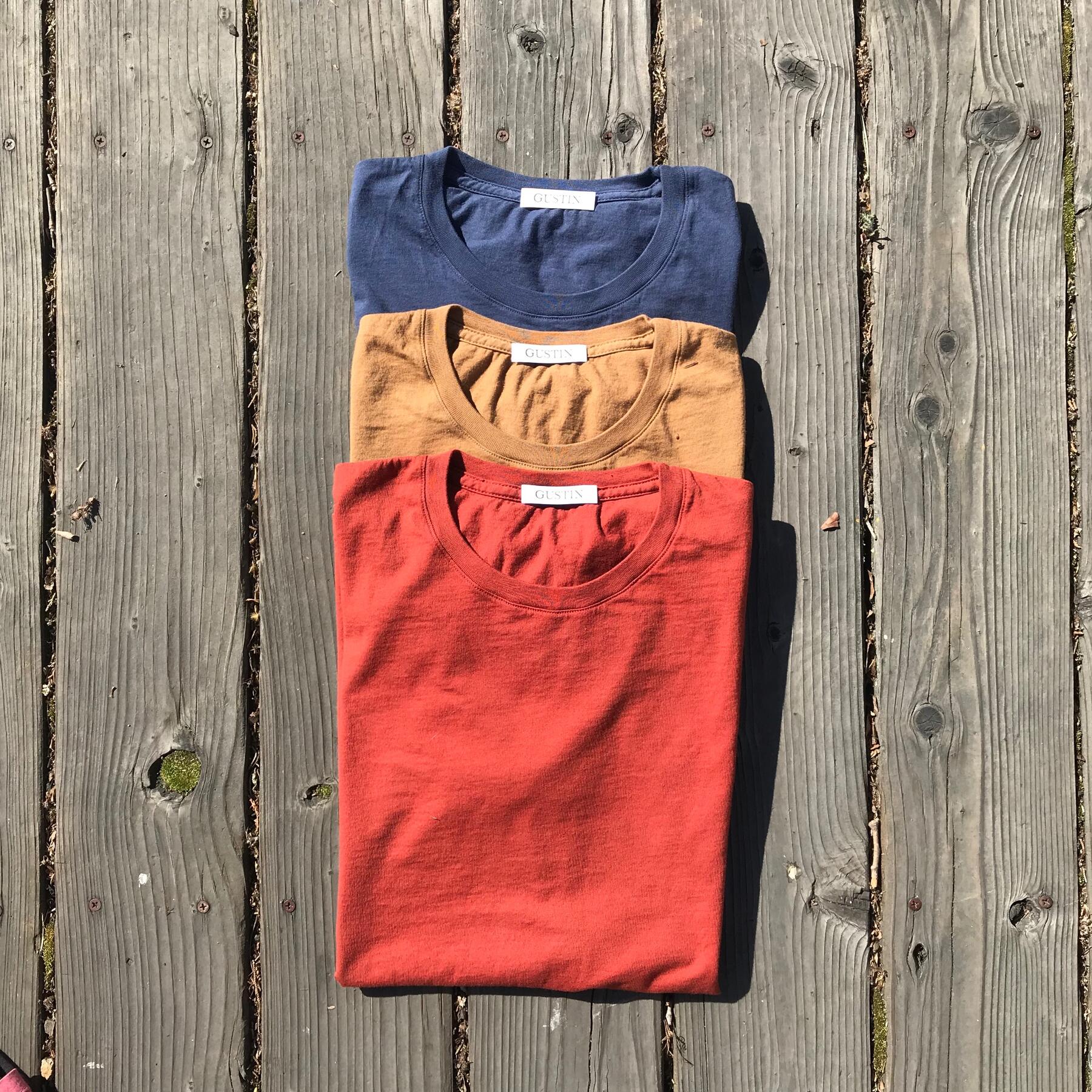 gustin usa t-shirt 3pk (navy, mustard, sunset)