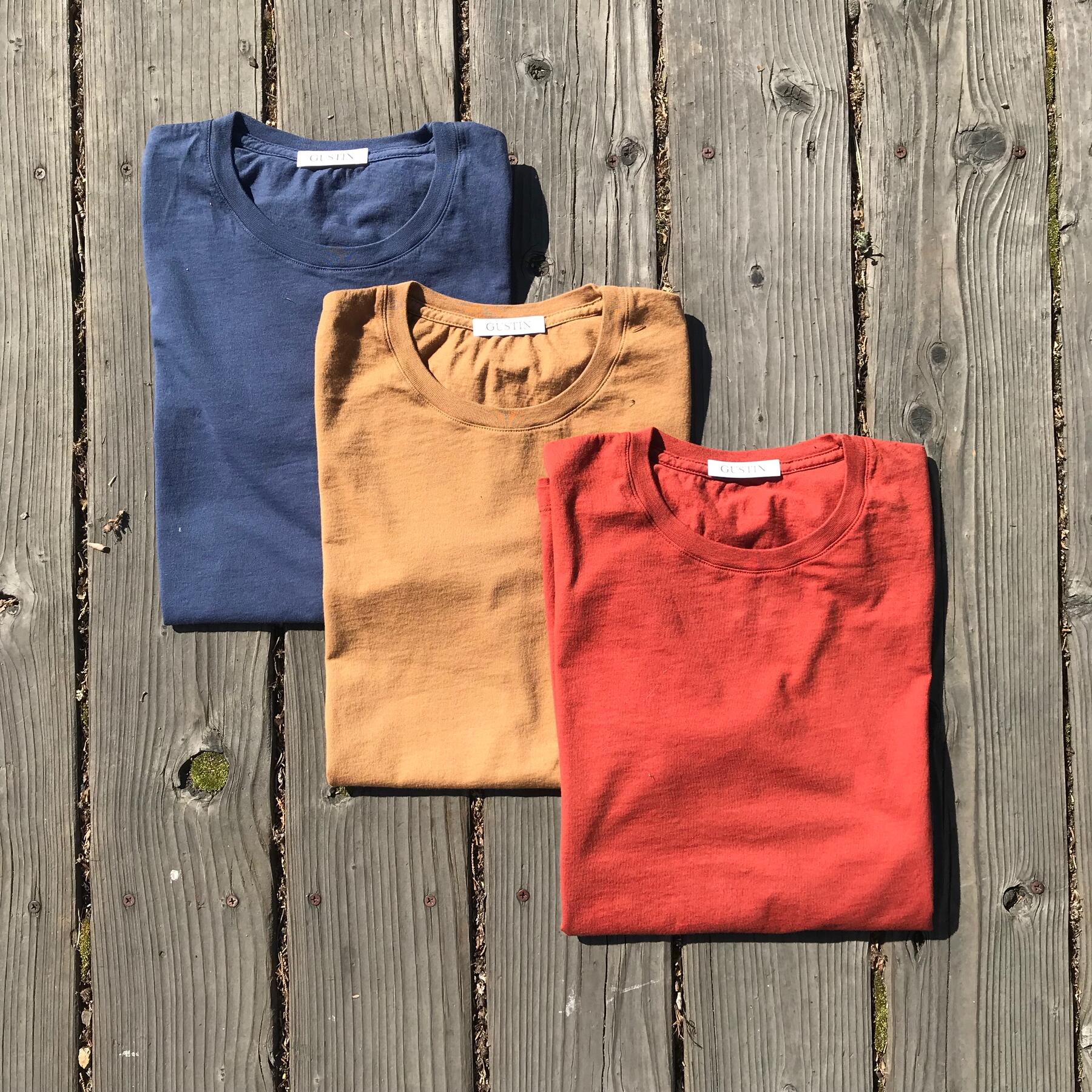gustin usa t-shirt 3pk (navy, mustard, sunset)