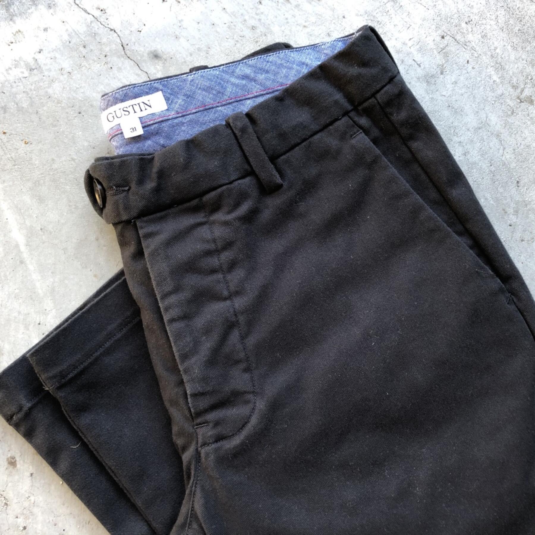 gustin #163 black stretch stretch chinos