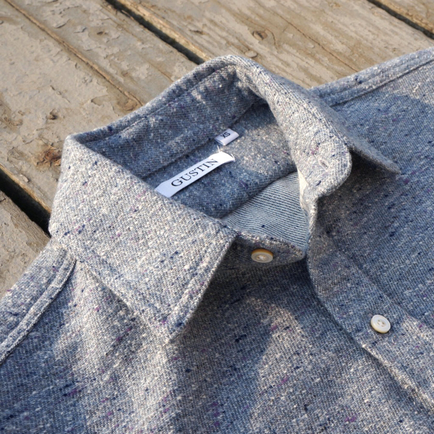 gustin #569 bright indigo grid flannel