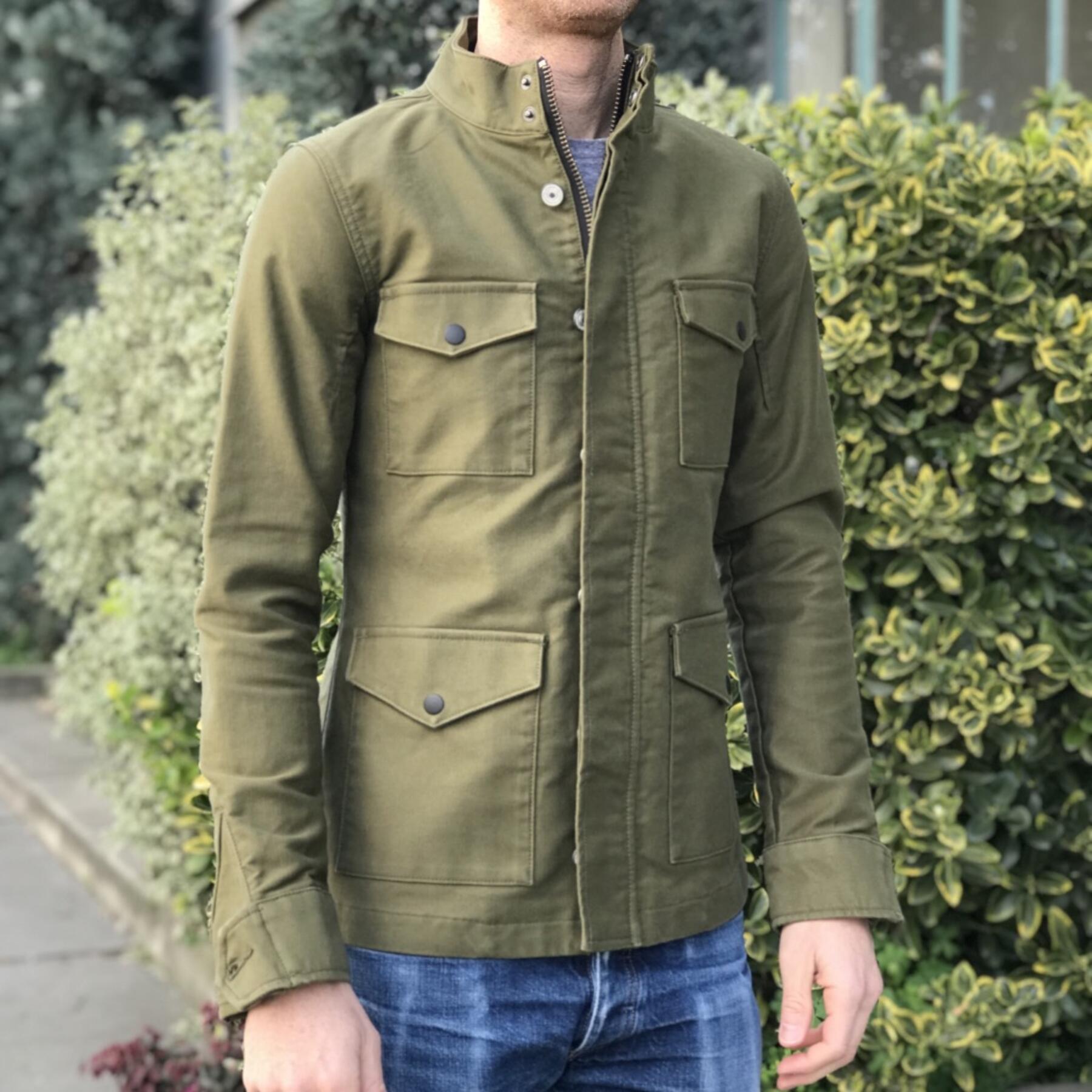 gustin field jacket - olive military corduroy