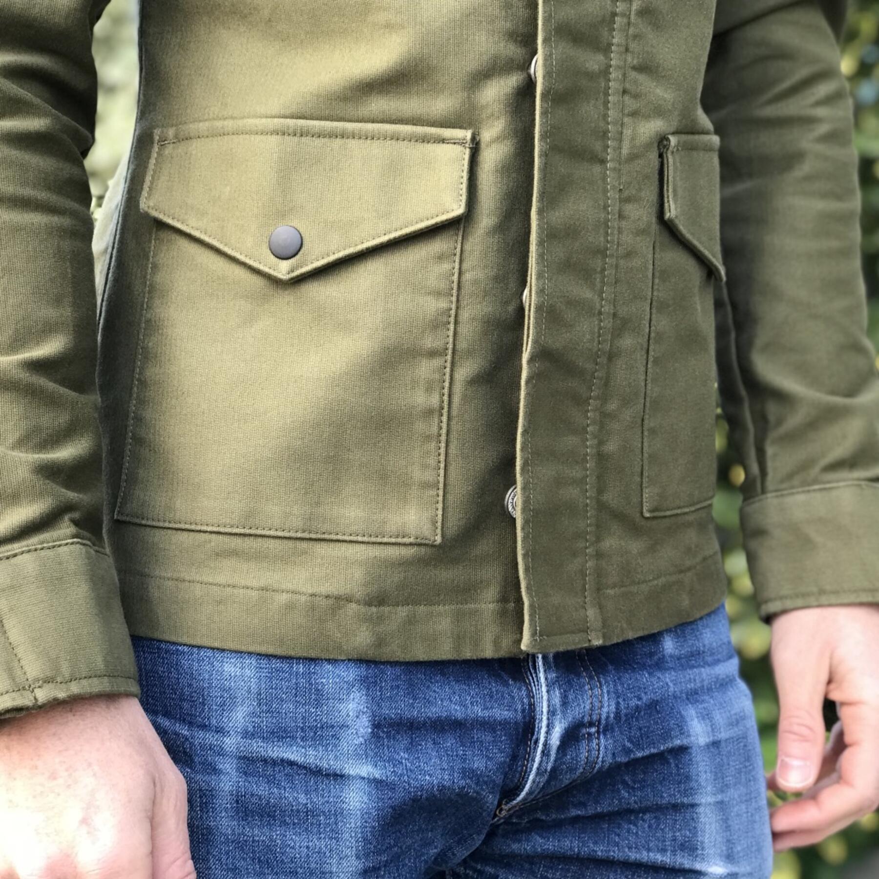 gustin field jacket - olive military corduroy