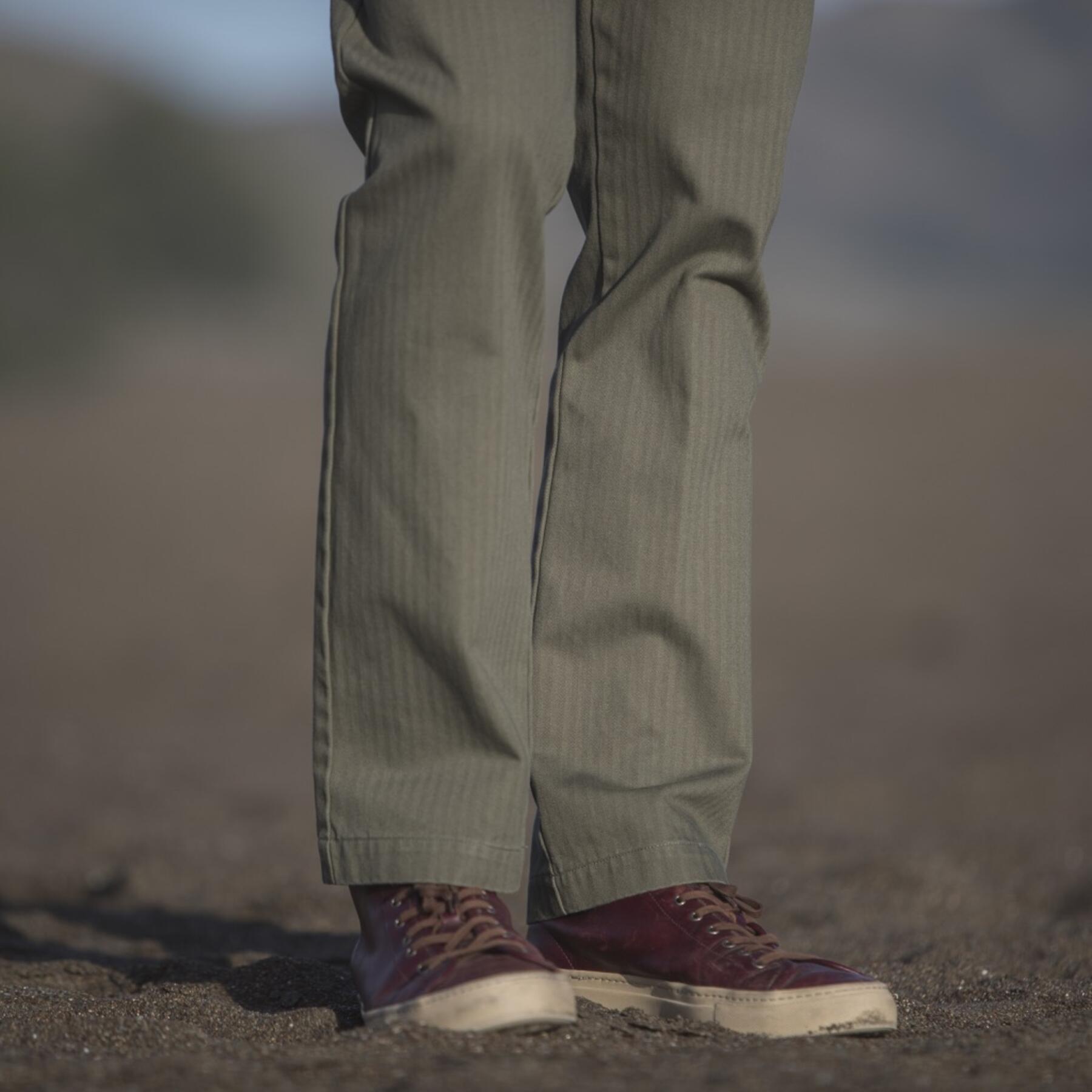 gustin #164 american herringbone chinos - army green