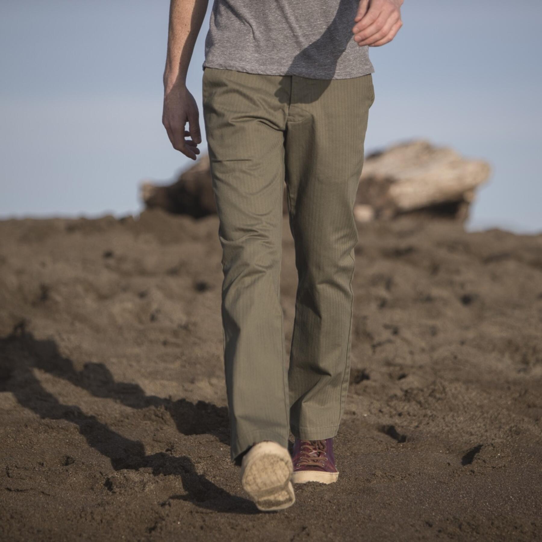 gustin #164 american herringbone chinos - army green