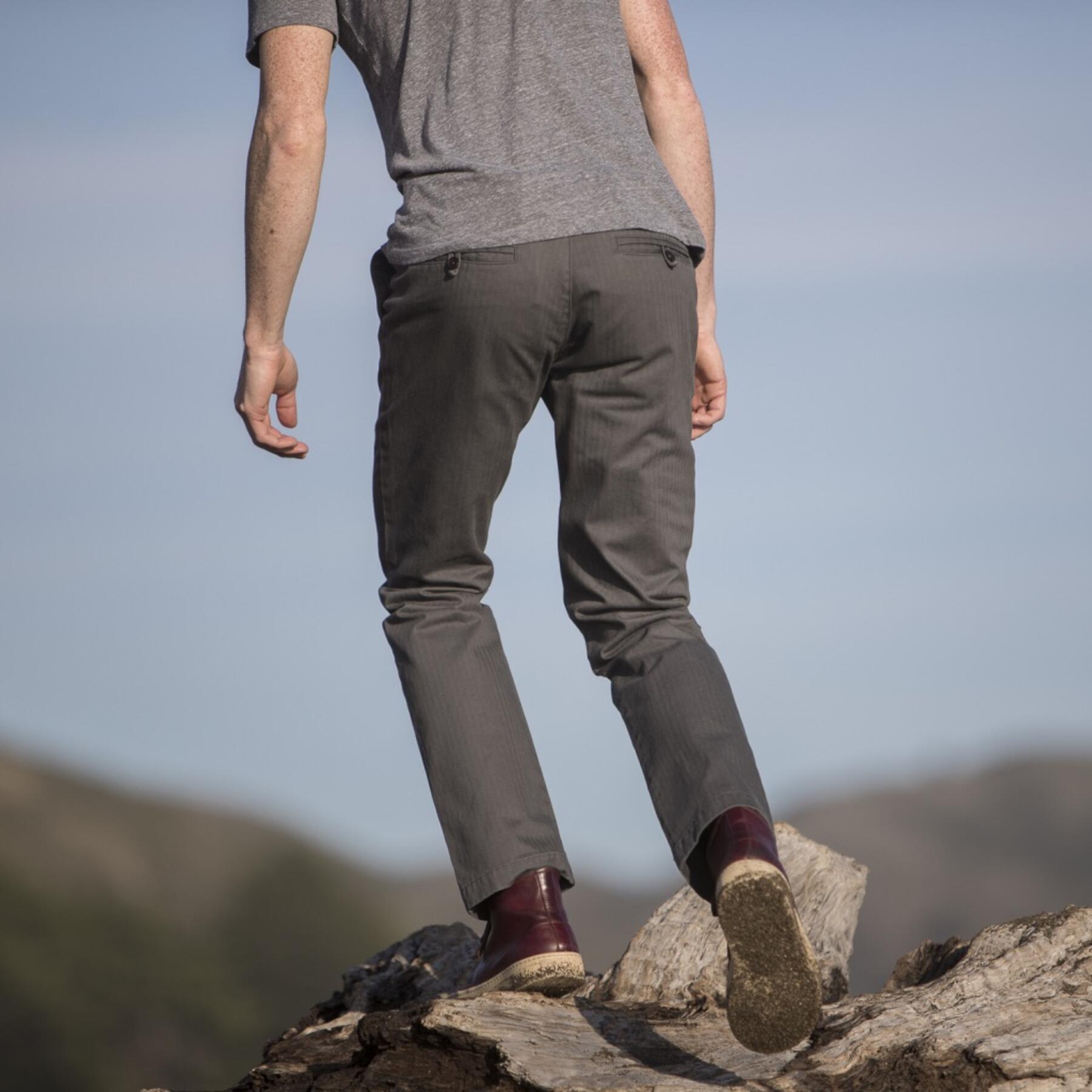 gustin #165 american herringbone chinos - charcoal