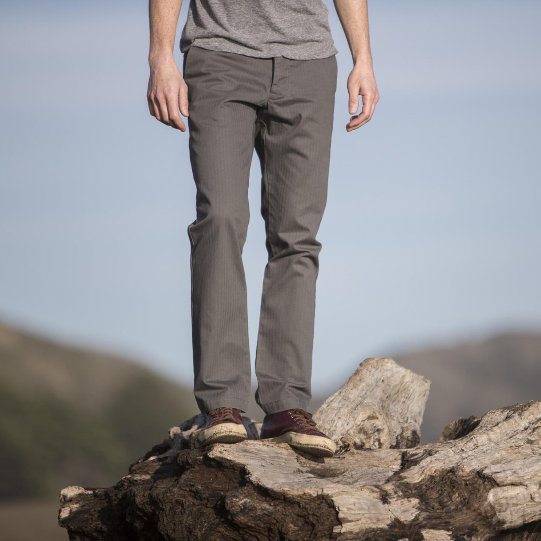 gustin #165 american herringbone chinos - charcoal