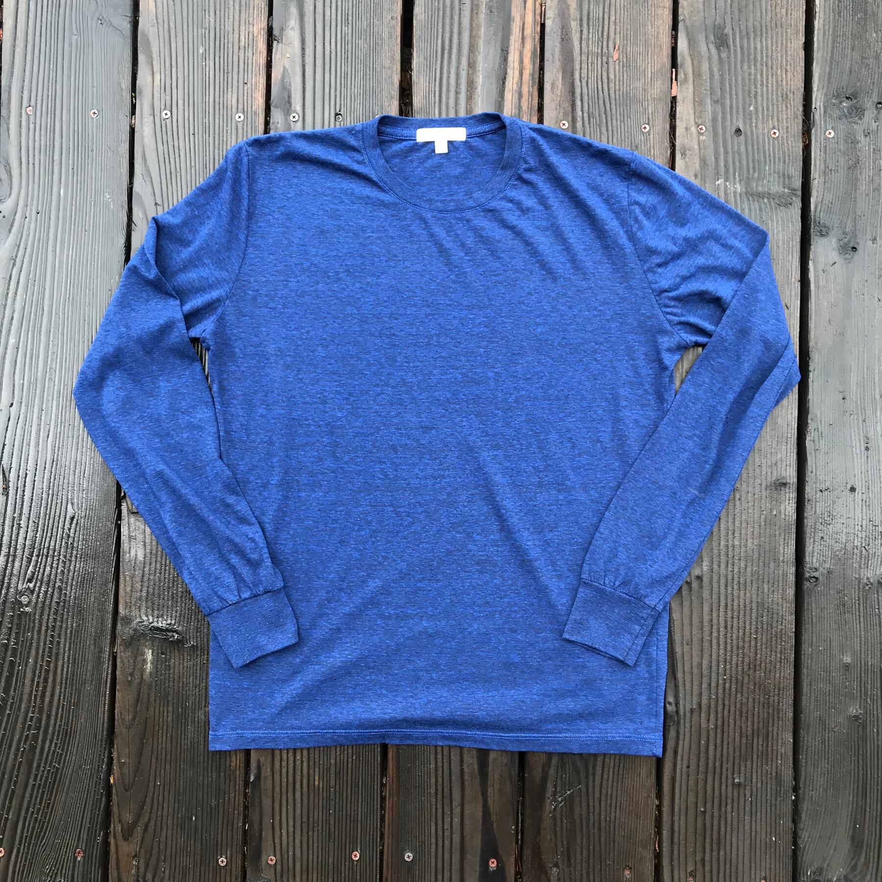 gustin usa heather long sleeve t-shirt 4 pack - fern, tierra, crimson, royal blue