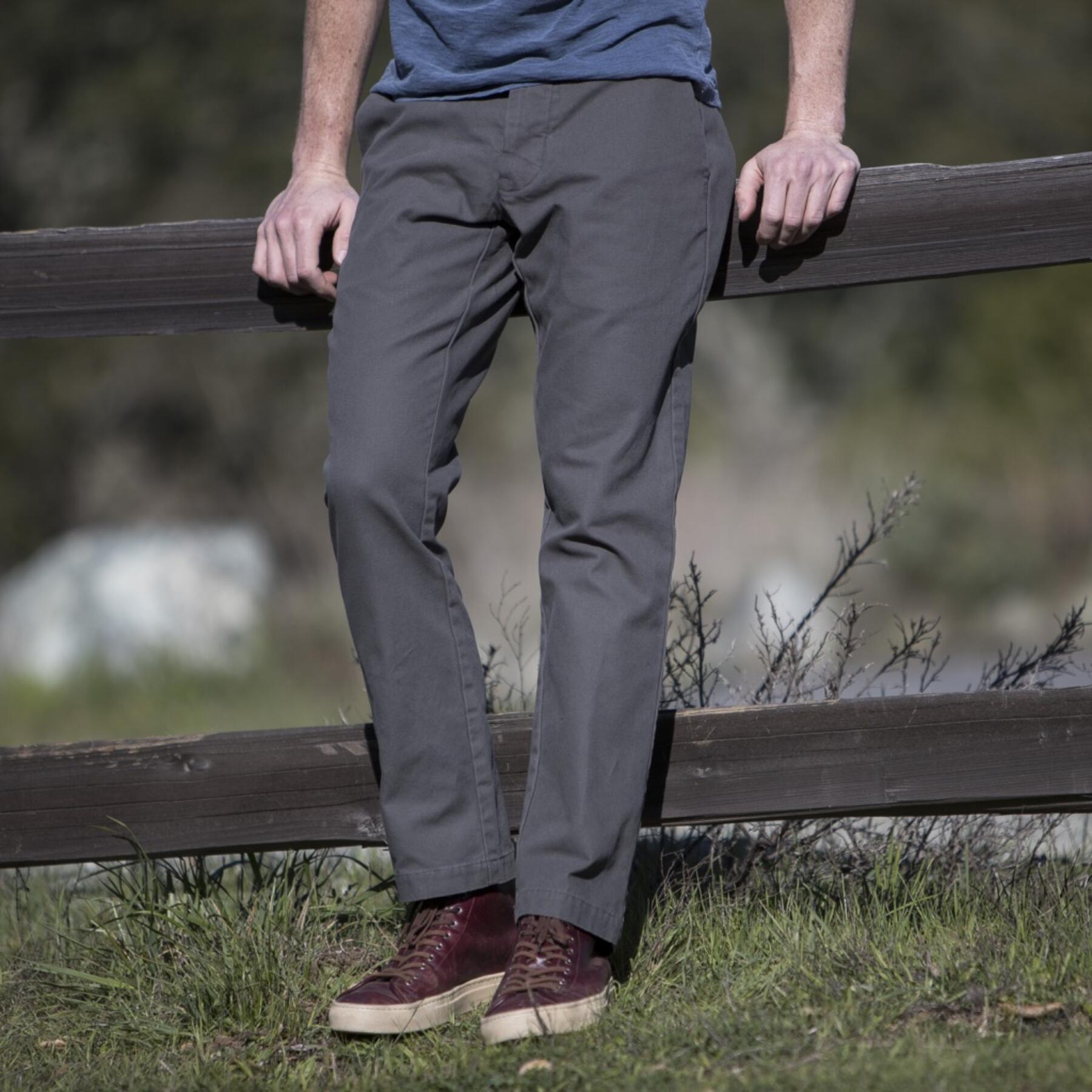 gustin #167 sanded canvas chinos - charcoal