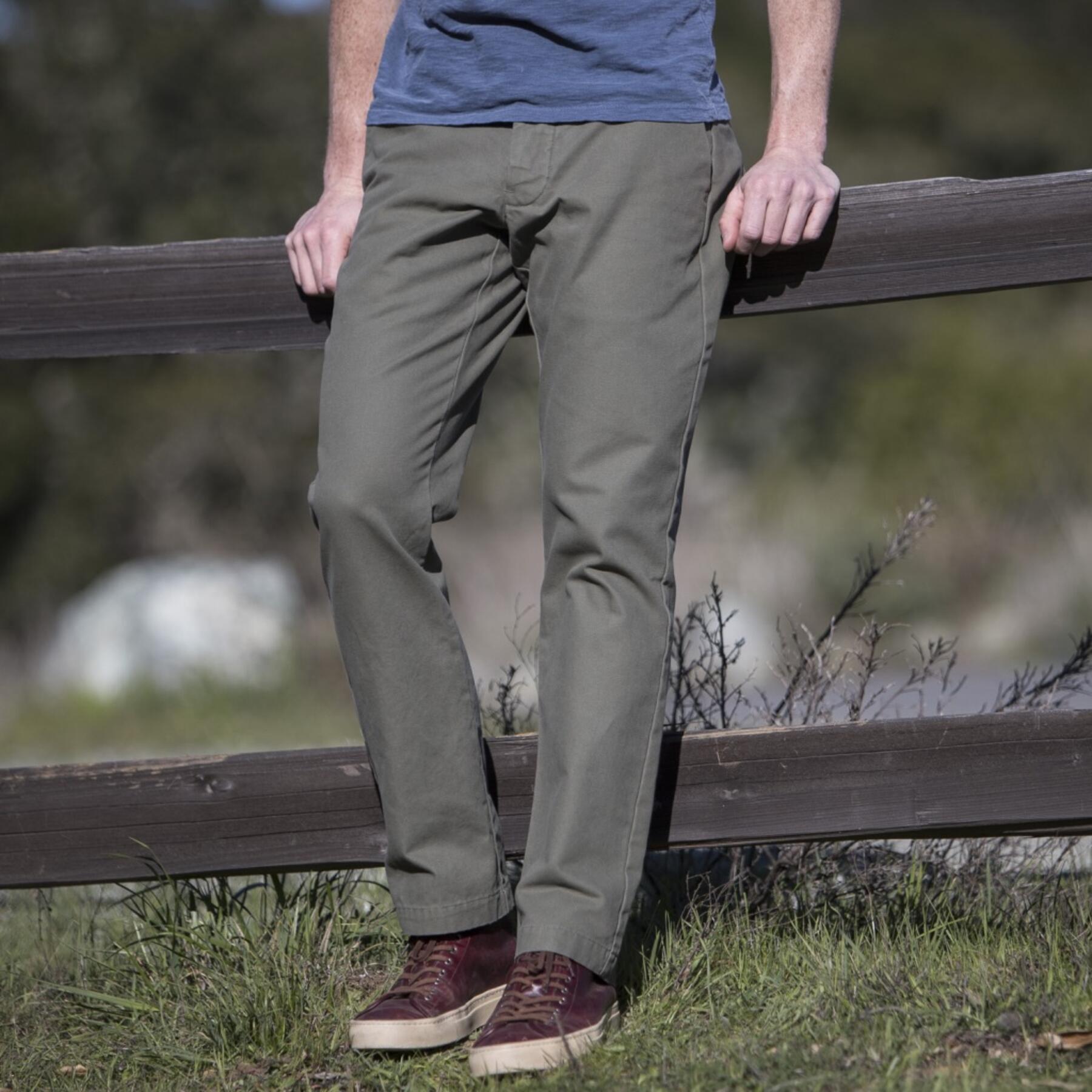 gustin #168 sanded canvas chinos - army green