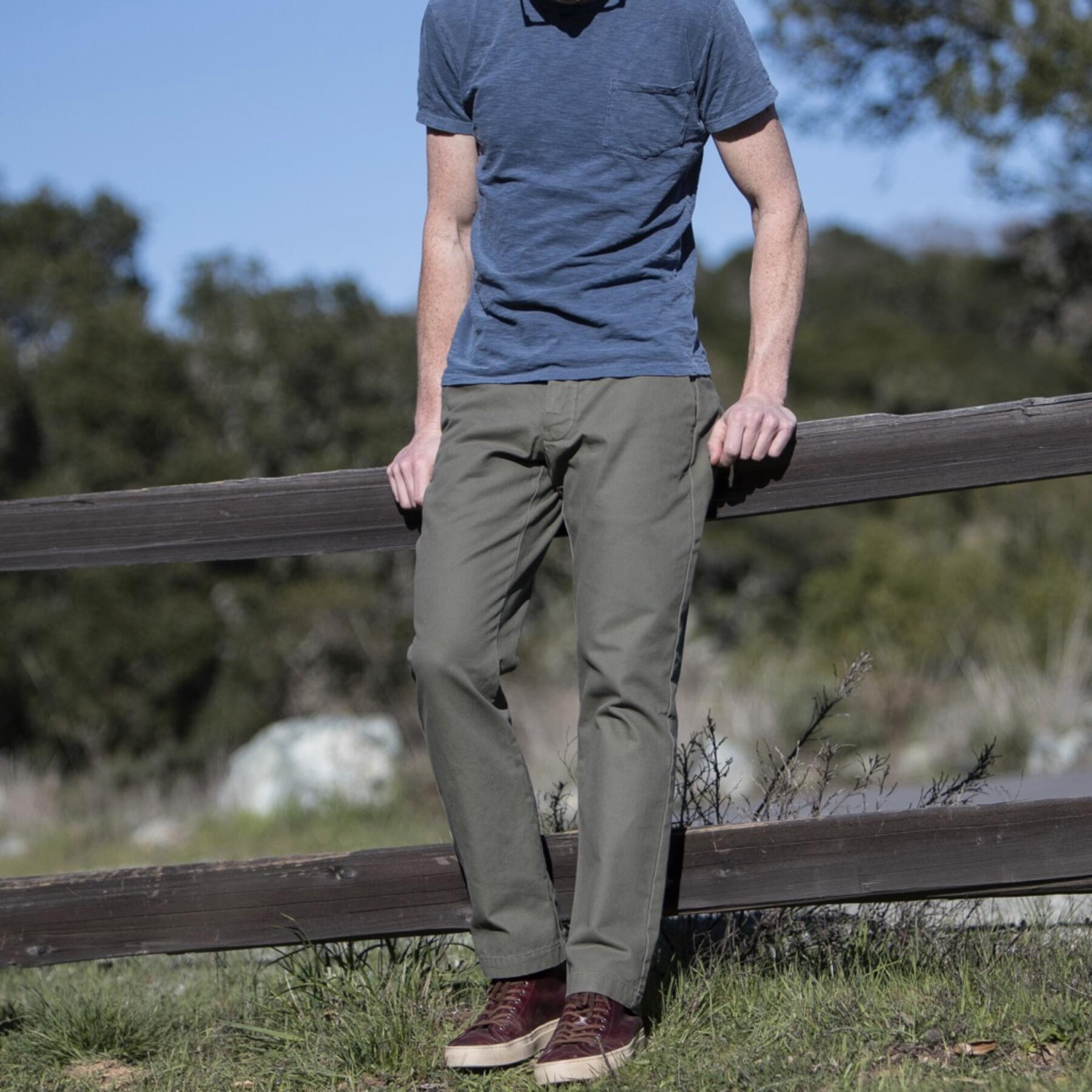 gustin #168 sanded canvas chinos - army green