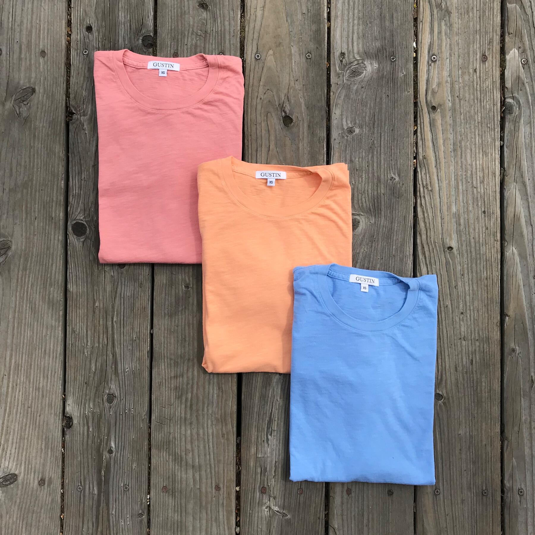 gustin slub cotton t-shirt 3pk (blush, peach, sky blue)