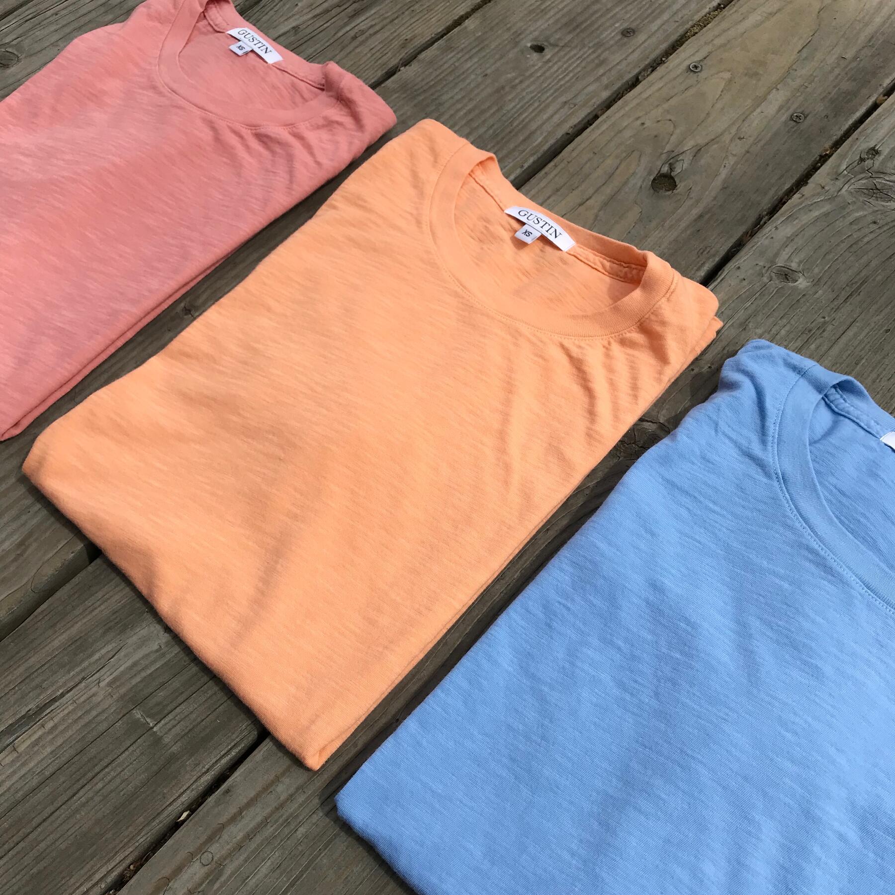 gustin slub cotton t-shirt 3pk (blush, peach, sky blue)