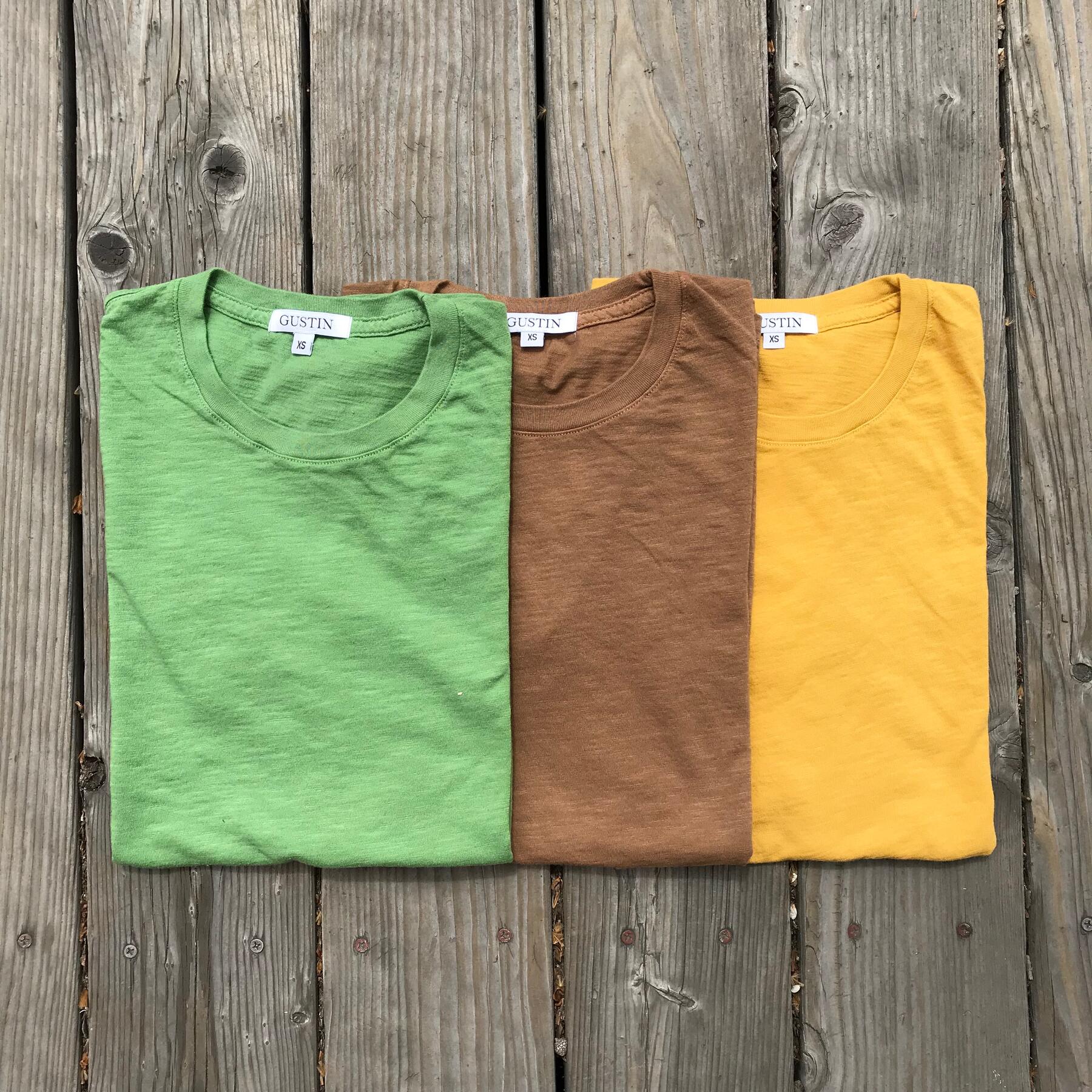 gustin slub cotton t-shirt 3pk (fern green, tierra, gold)