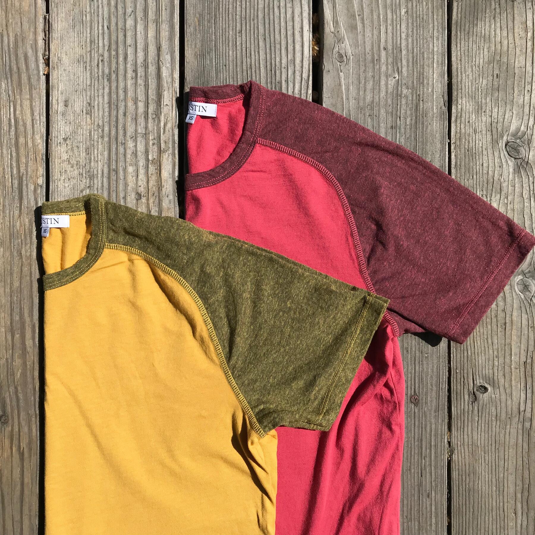 gustin raglan t-shirt 2pk (crimson, gold)