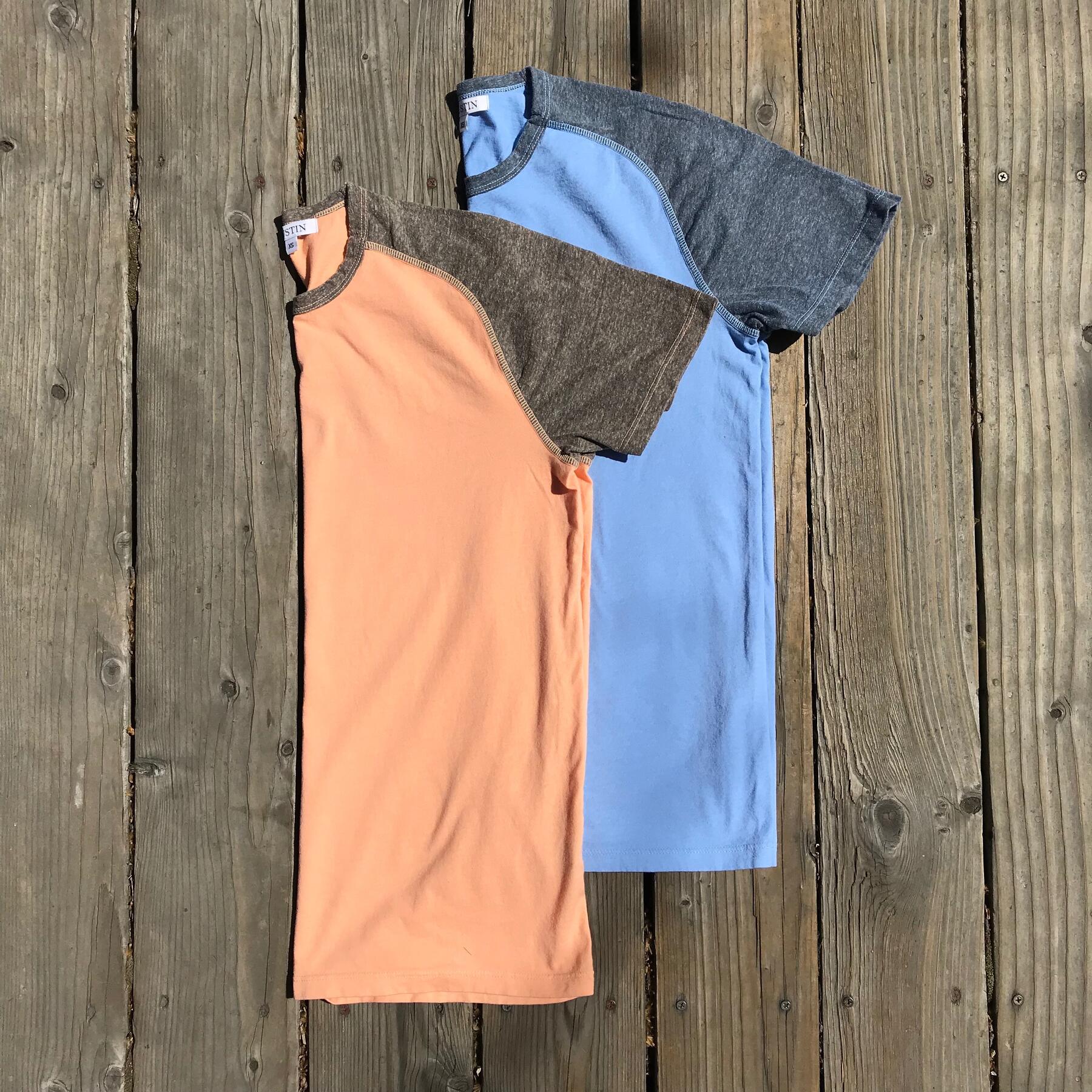 gustin raglan t-shirt 2pk (peach, sky blue)