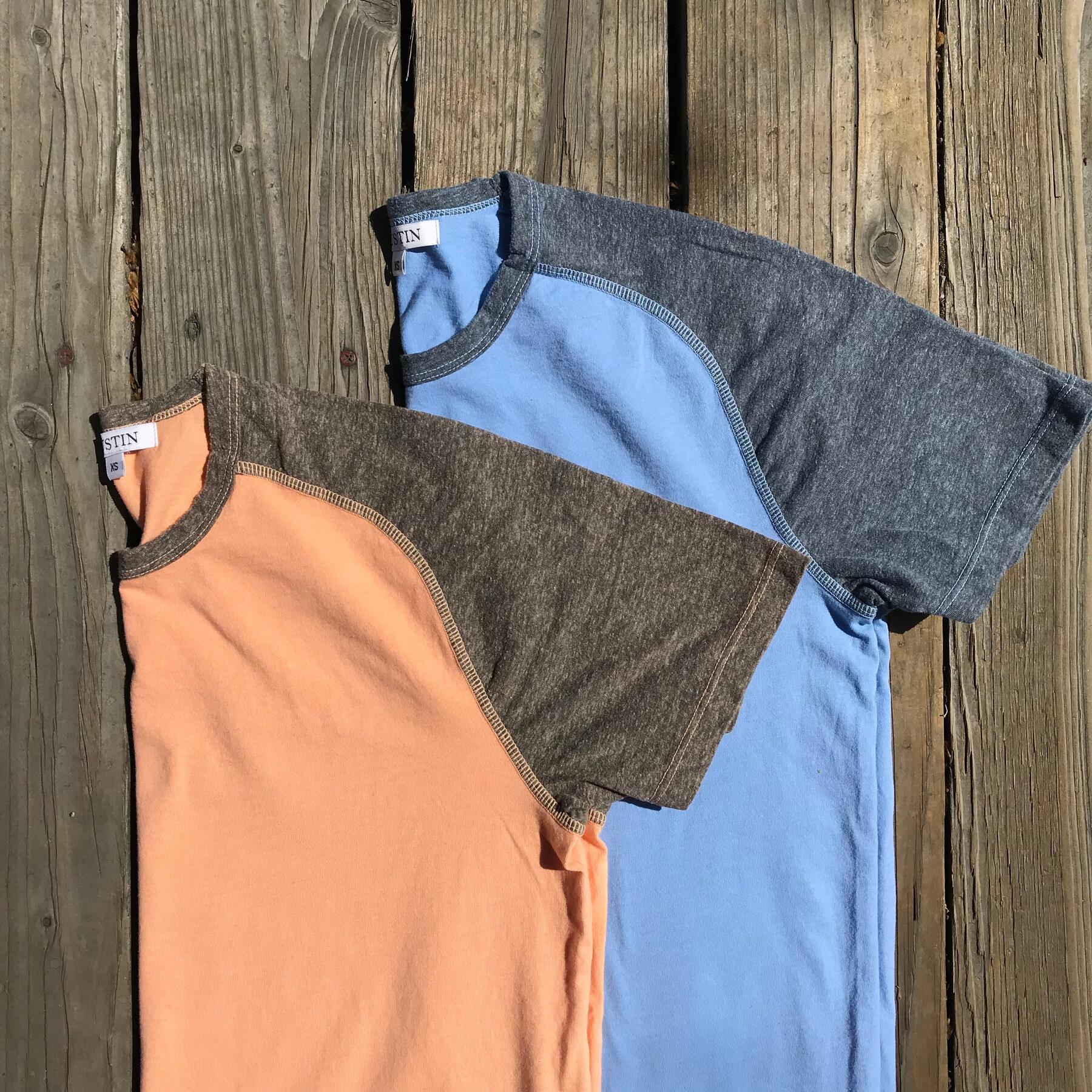 gustin raglan t-shirt 2pk (peach, sky blue)