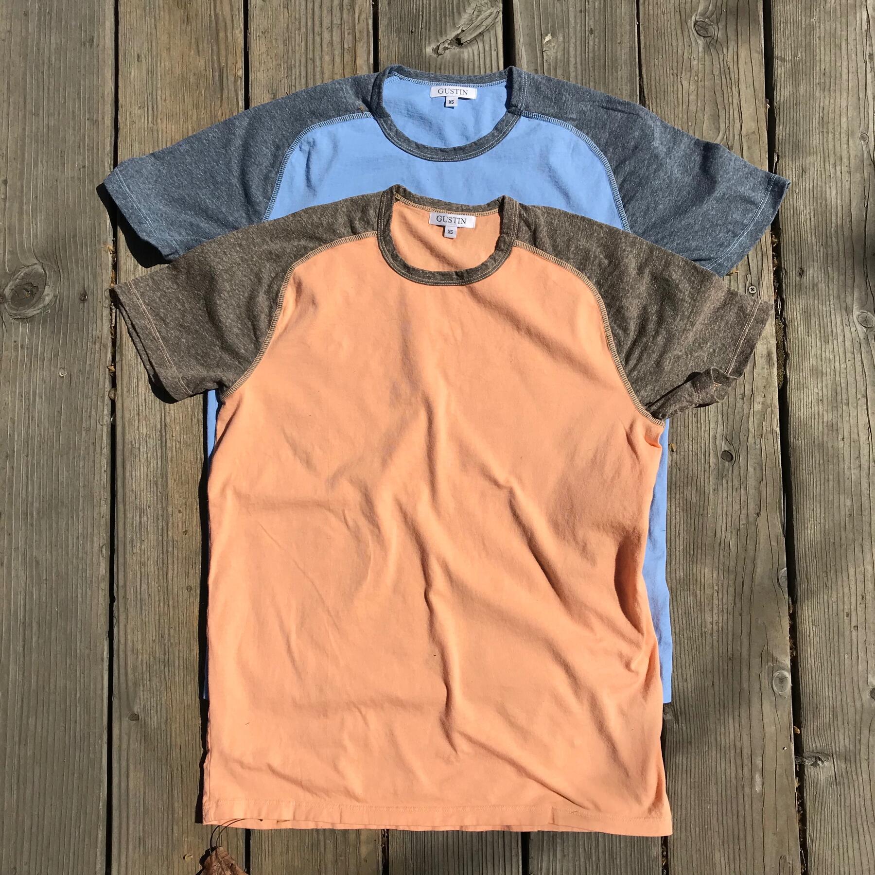 gustin raglan t-shirt 2pk (peach, sky blue)