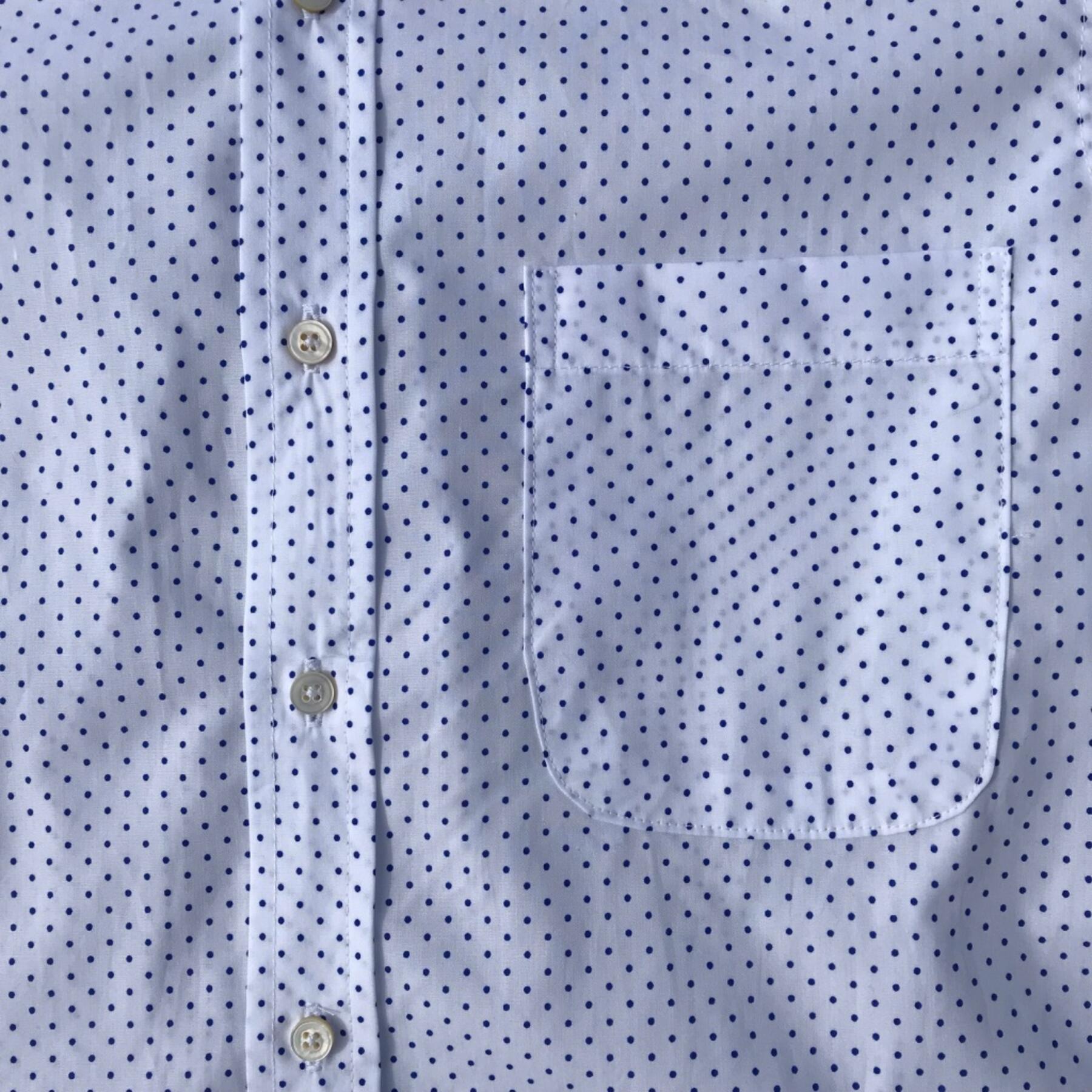 gustin #575 white-blue polka dot poplin