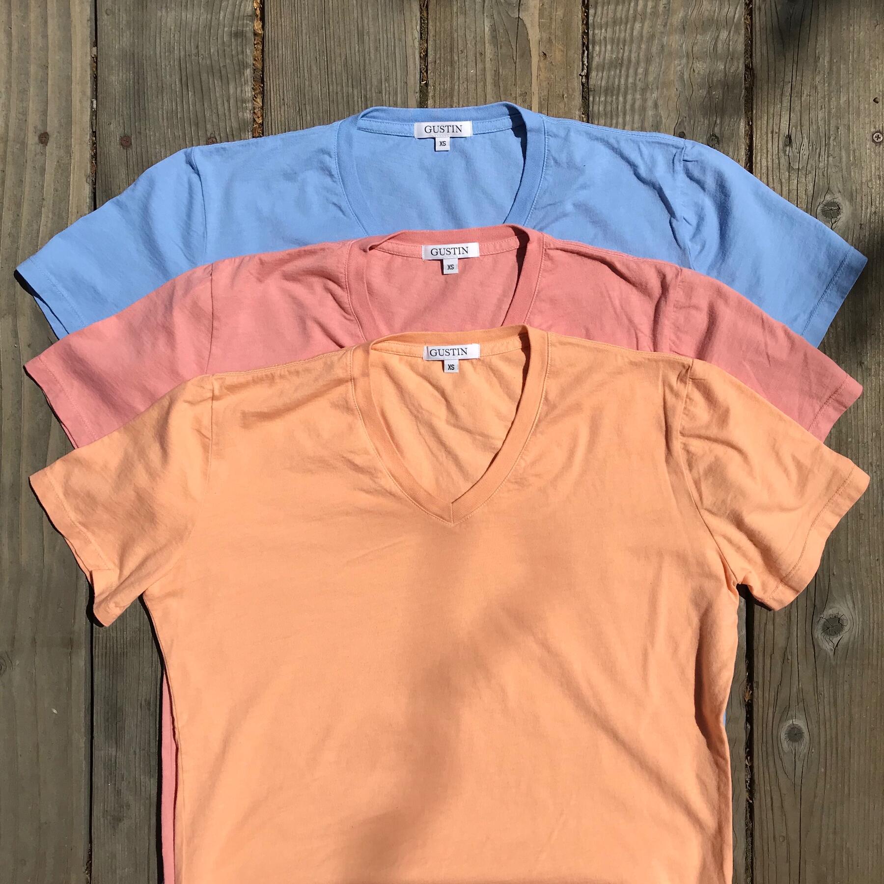 gustin usa v-neck 3pk (peach, blush, sky blue)