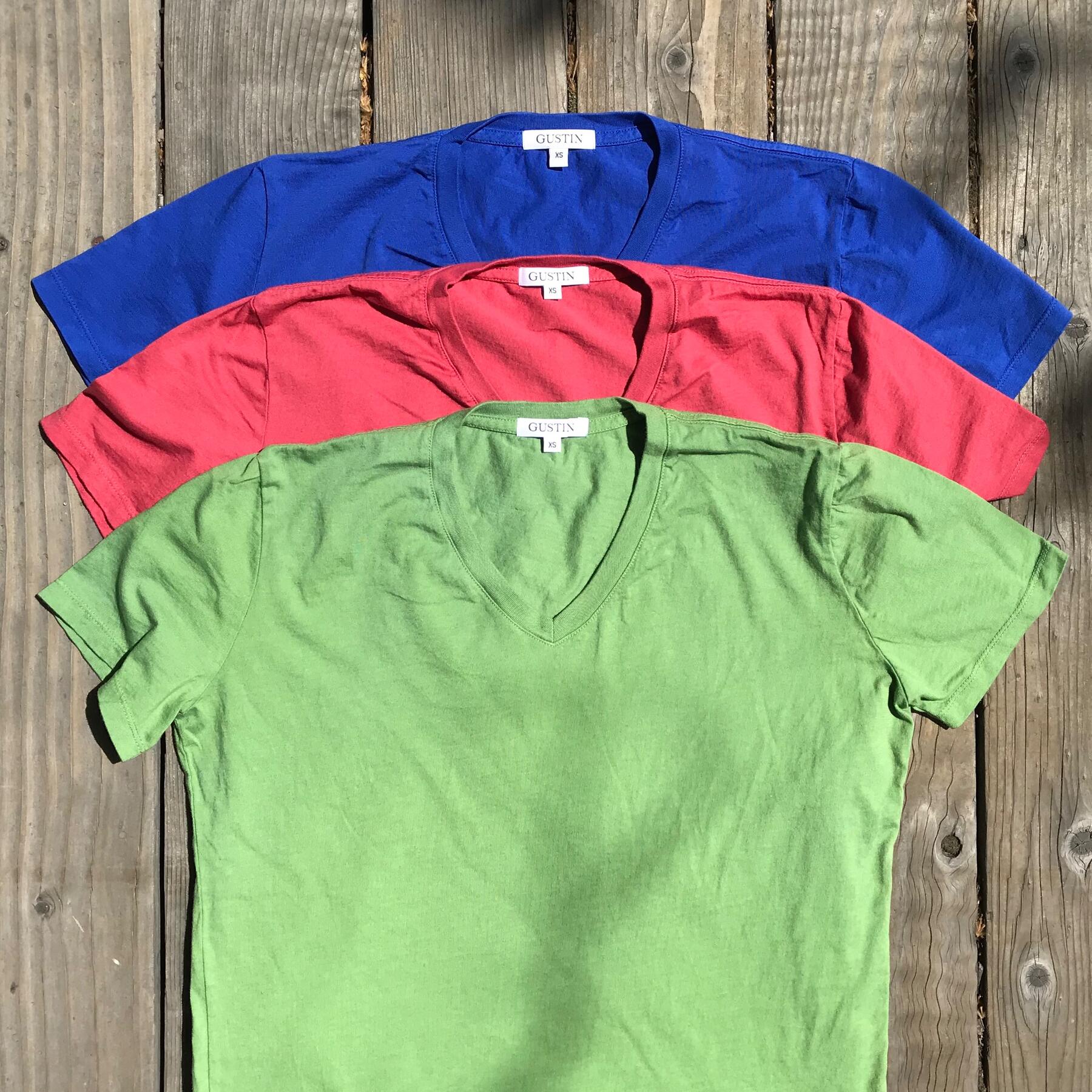gustin usa v-neck 3pk (royal blue, crimson, fern green)