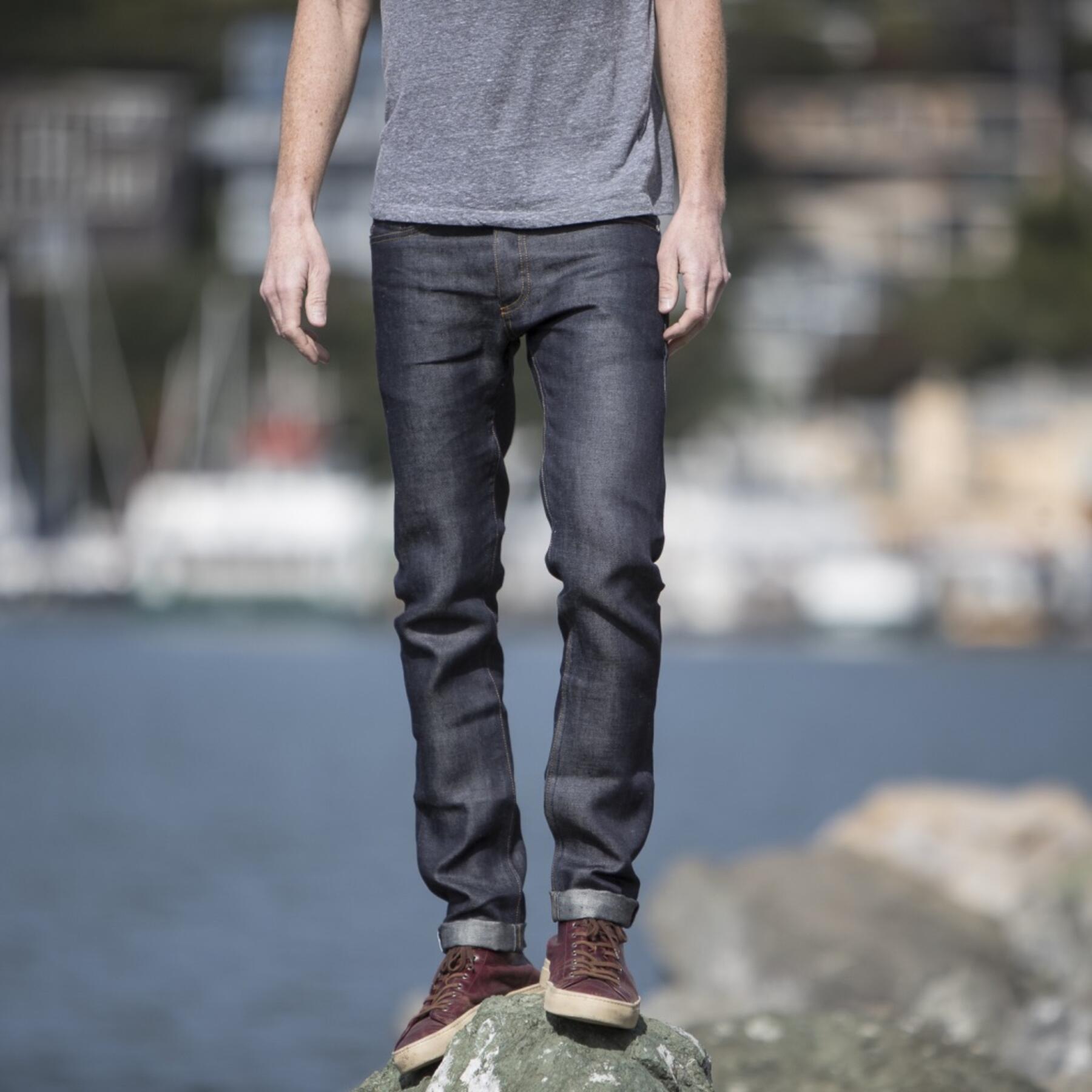 gustin #386 pure linen indigo selvedge