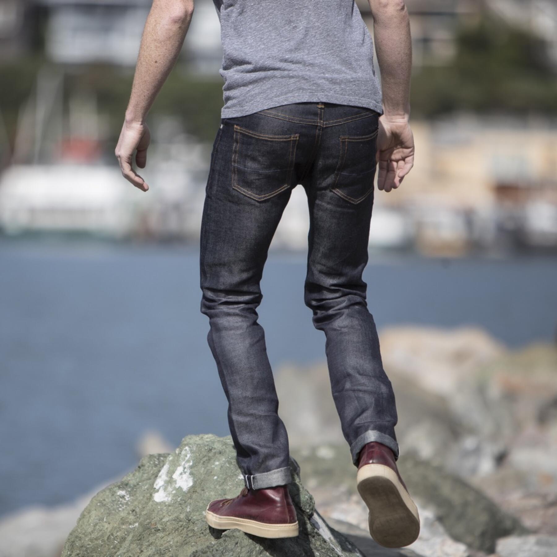 gustin #386 pure linen indigo selvedge