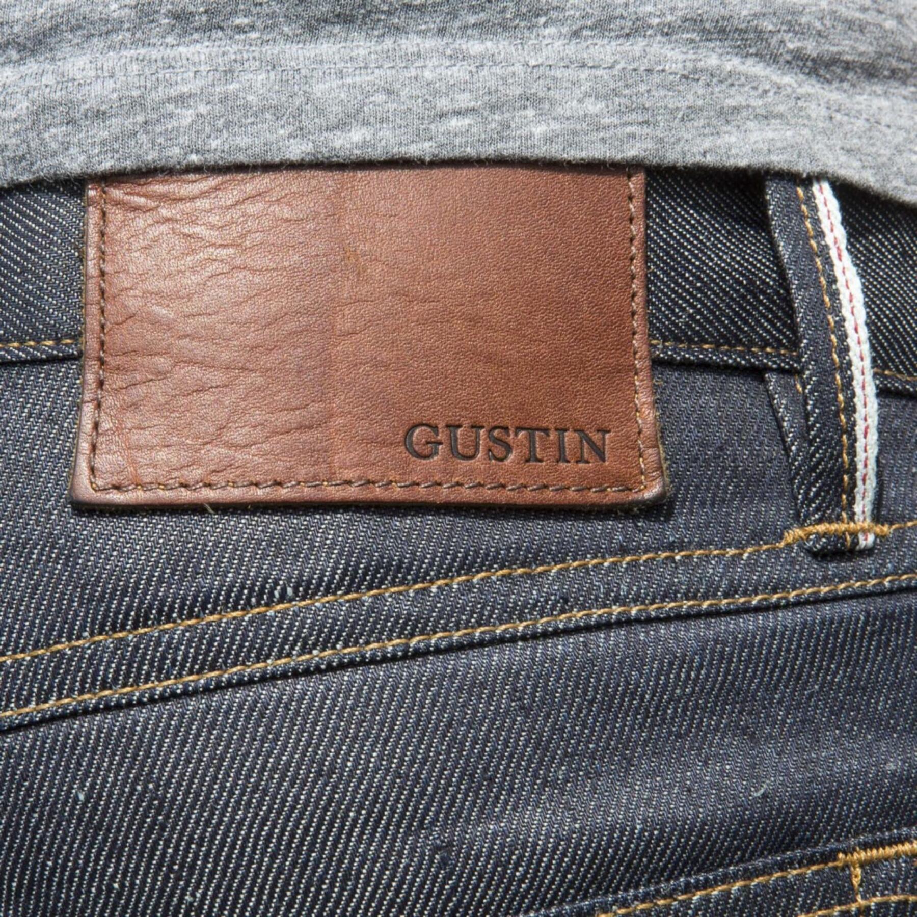 gustin #386 pure linen indigo selvedge