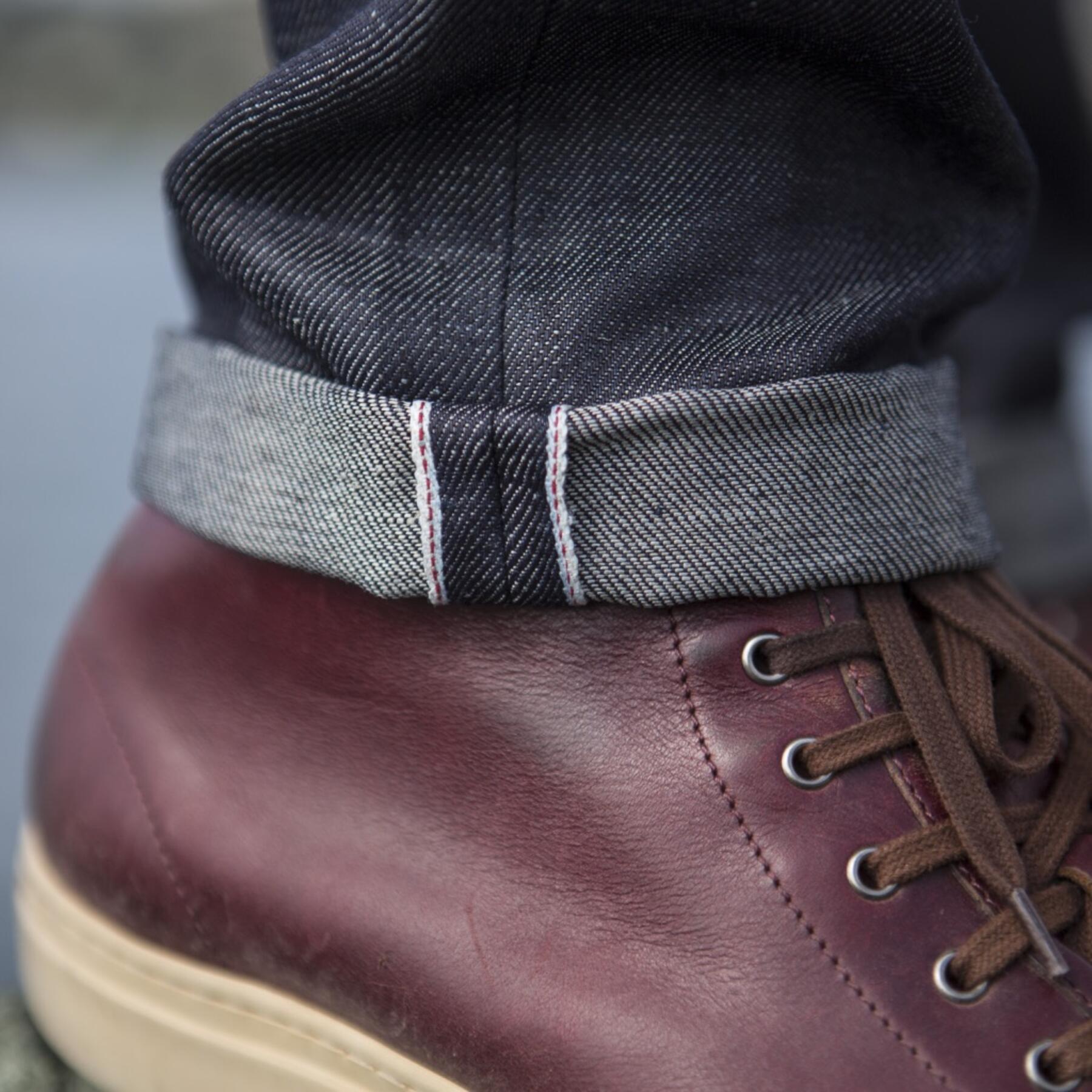 gustin #386 pure linen indigo selvedge