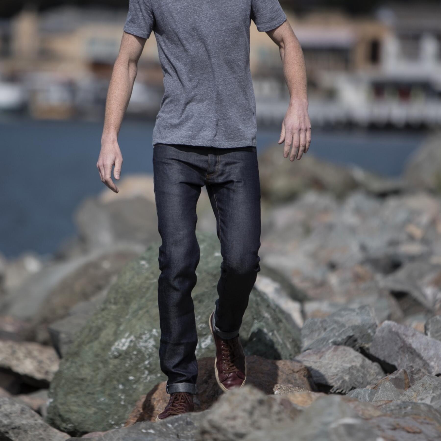 gustin #386 pure linen indigo selvedge