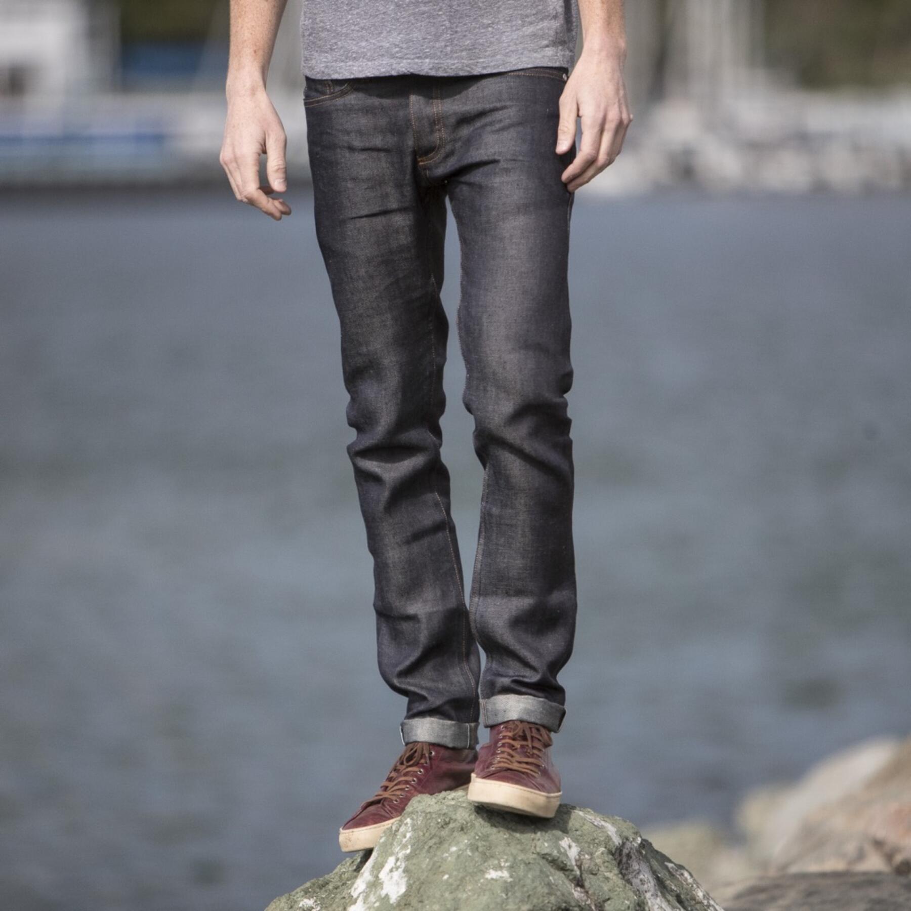 gustin #386 pure linen indigo selvedge