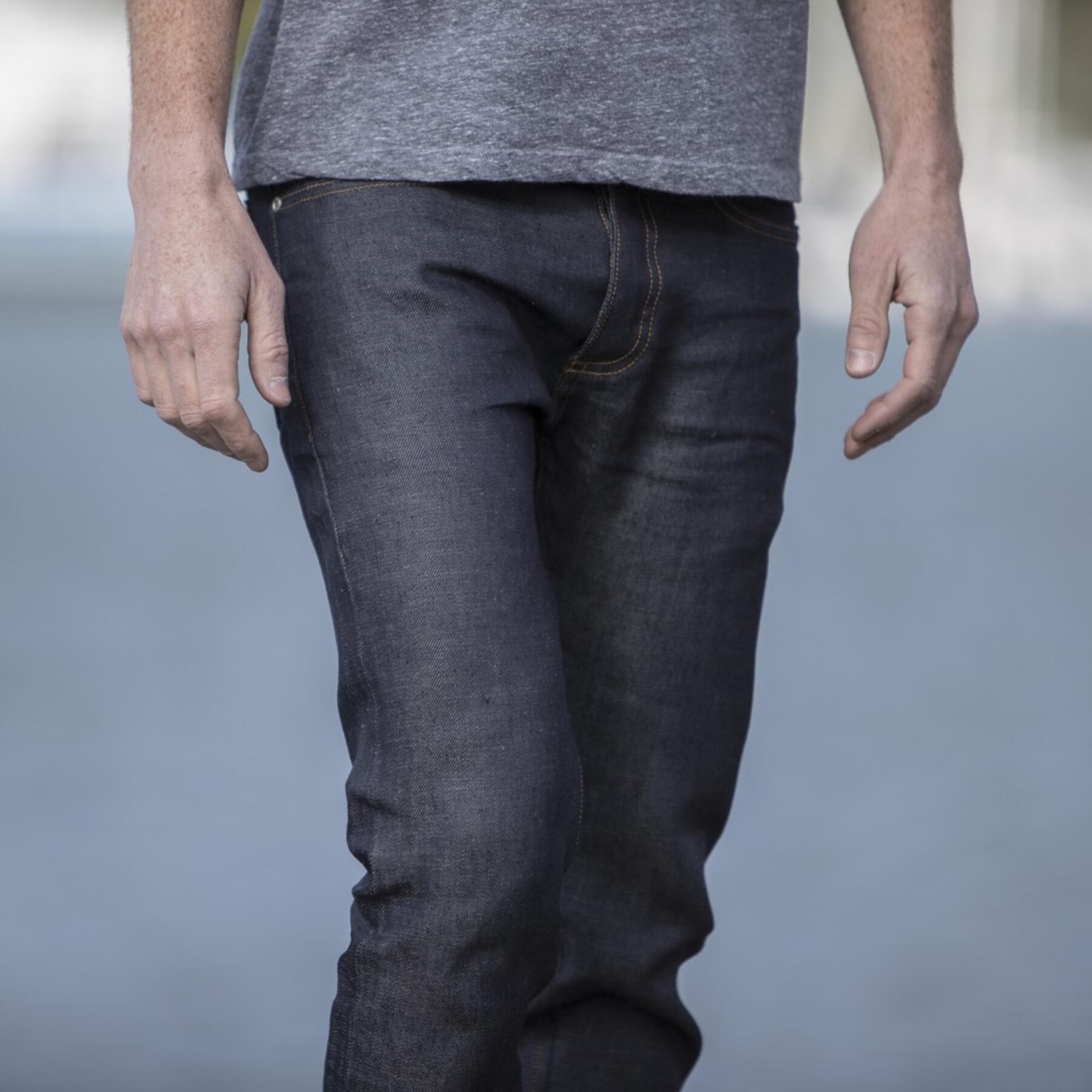gustin #386 pure linen indigo selvedge