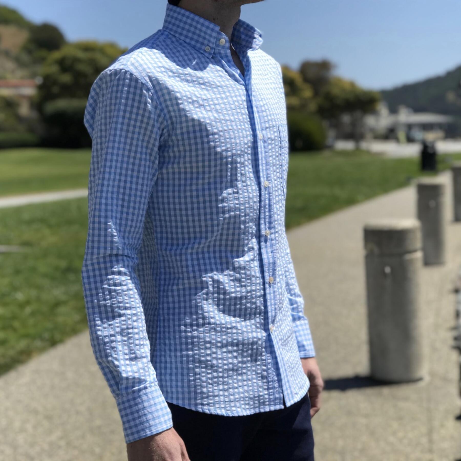 gustin #49 babyblue seersucker gingham