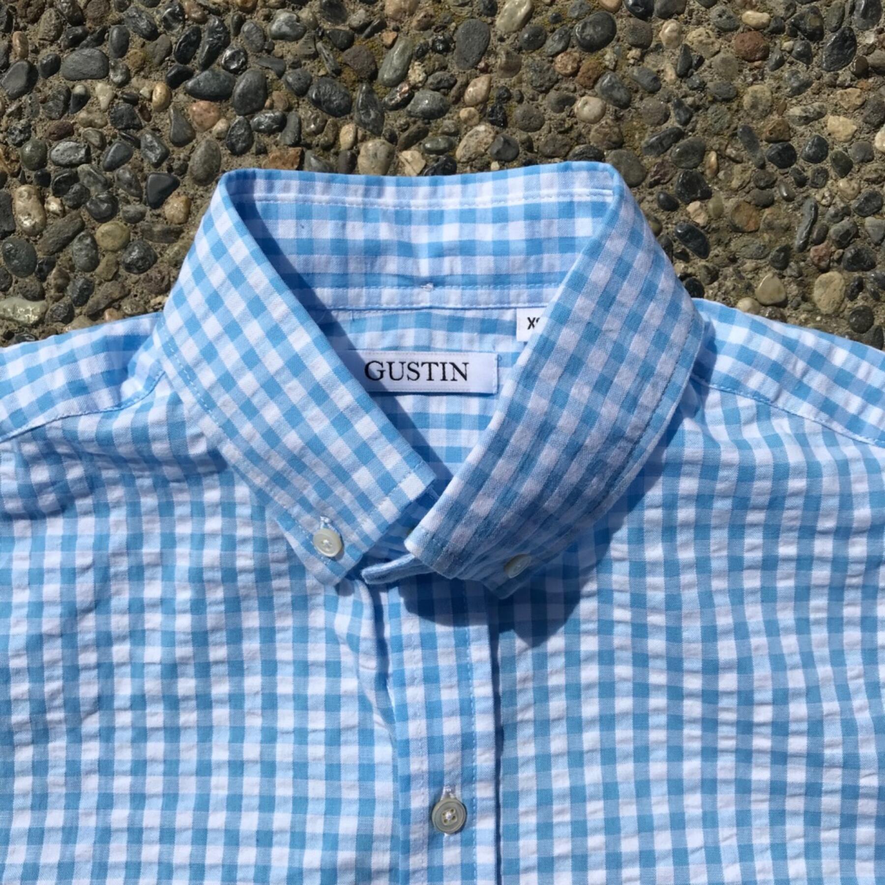 gustin #49 babyblue seersucker gingham
