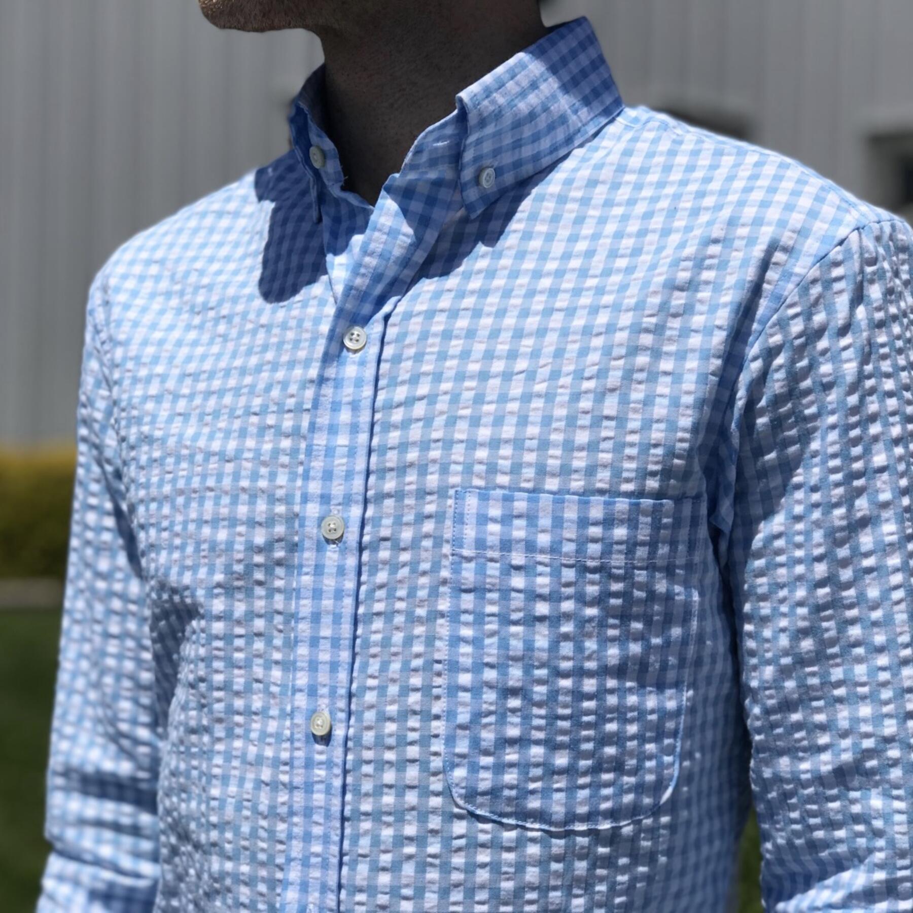 gustin #49 babyblue seersucker gingham