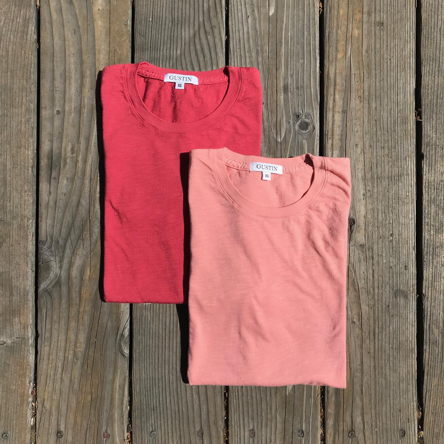 gustin slub cotton t-shirt - red 2pk