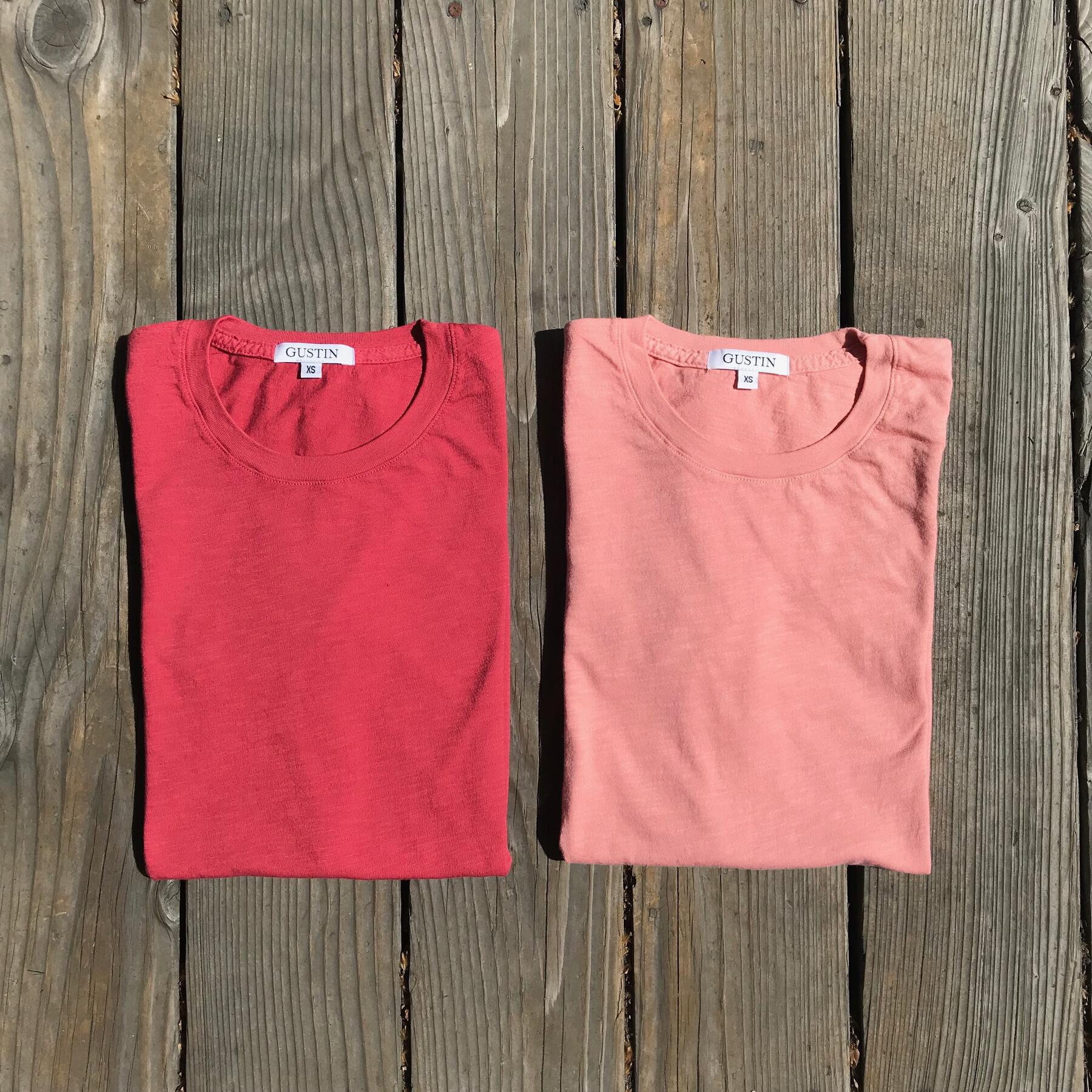 gustin slub cotton t-shirt - red 2pk