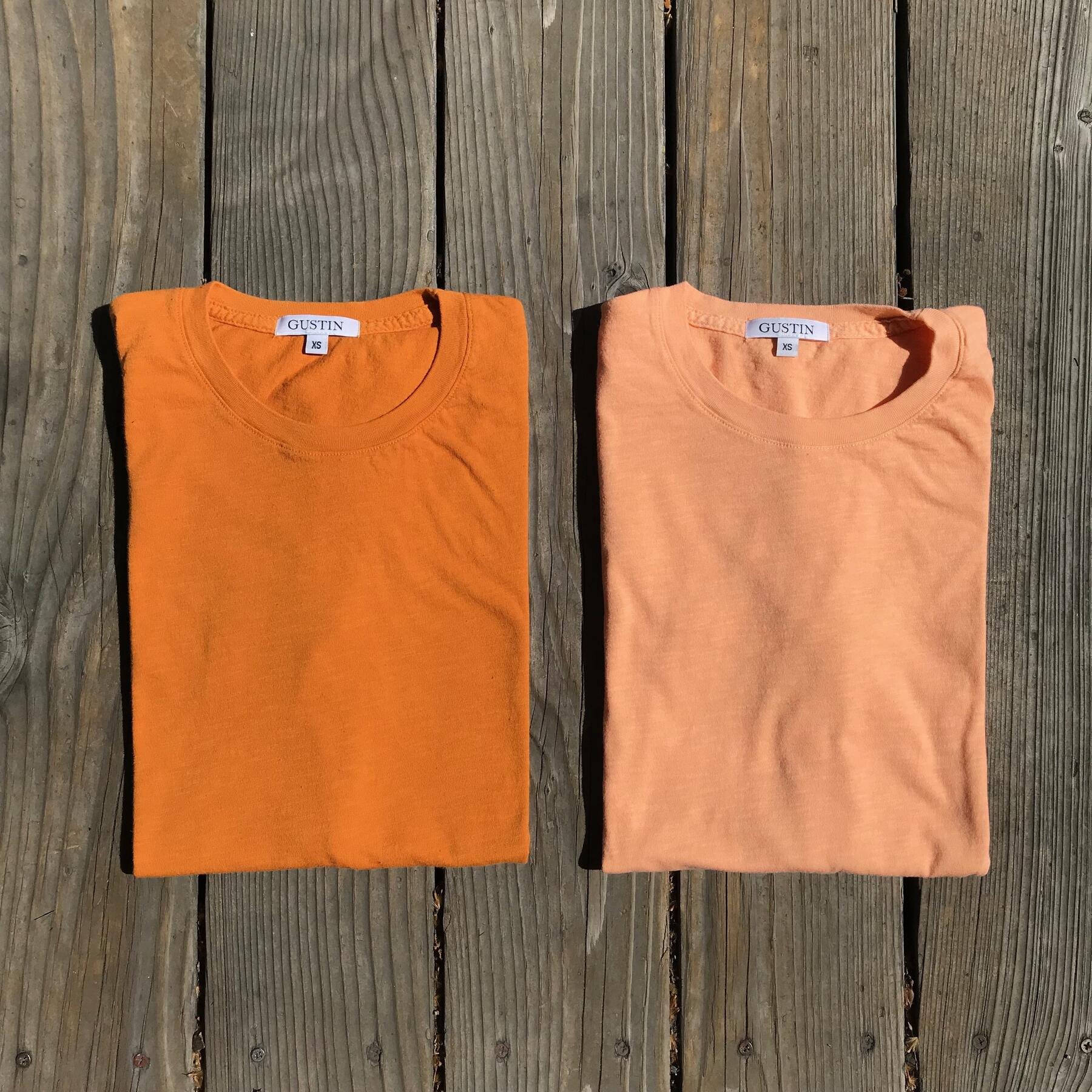 gustin slub cotton t-shirt - orange 2pk