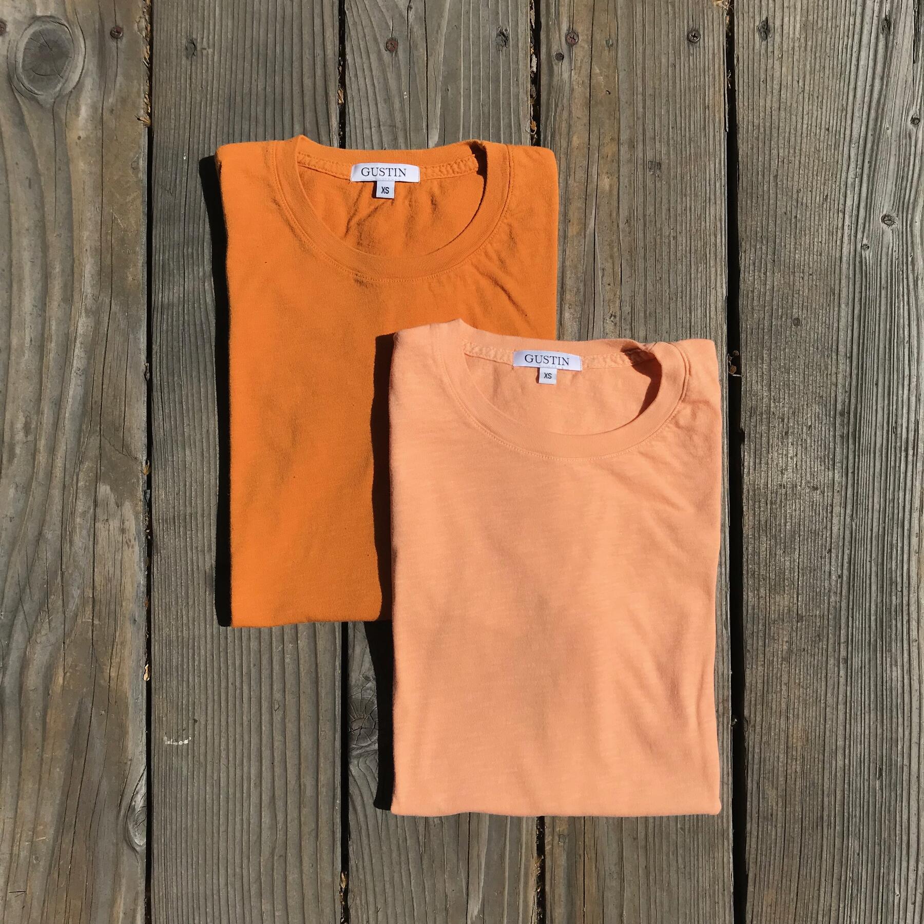 gustin slub cotton t-shirt - orange 2pk