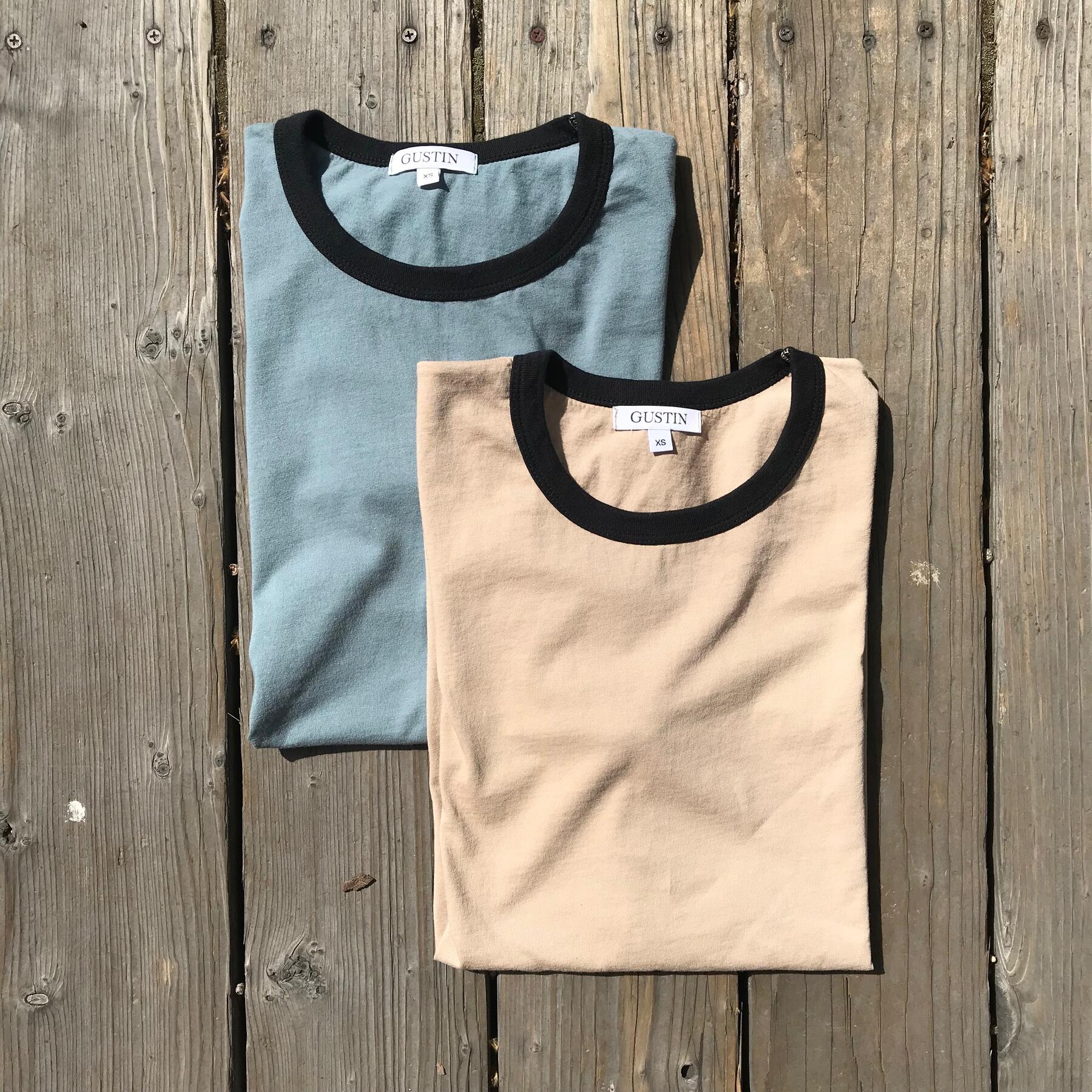 gustin ringer cotton t-shirt 2pk - taupe, slate