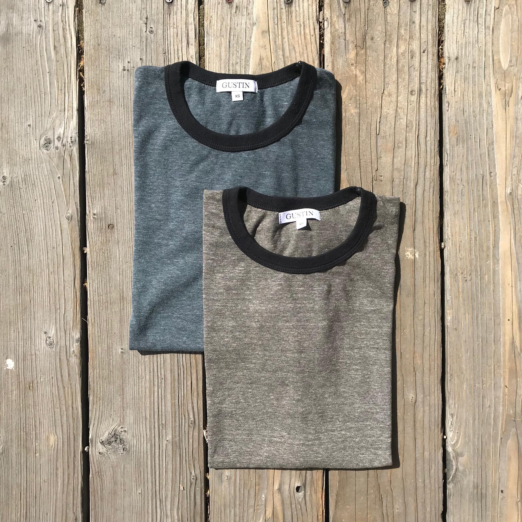 gustin ringer heather t-shirt 2pk - stone, aqua