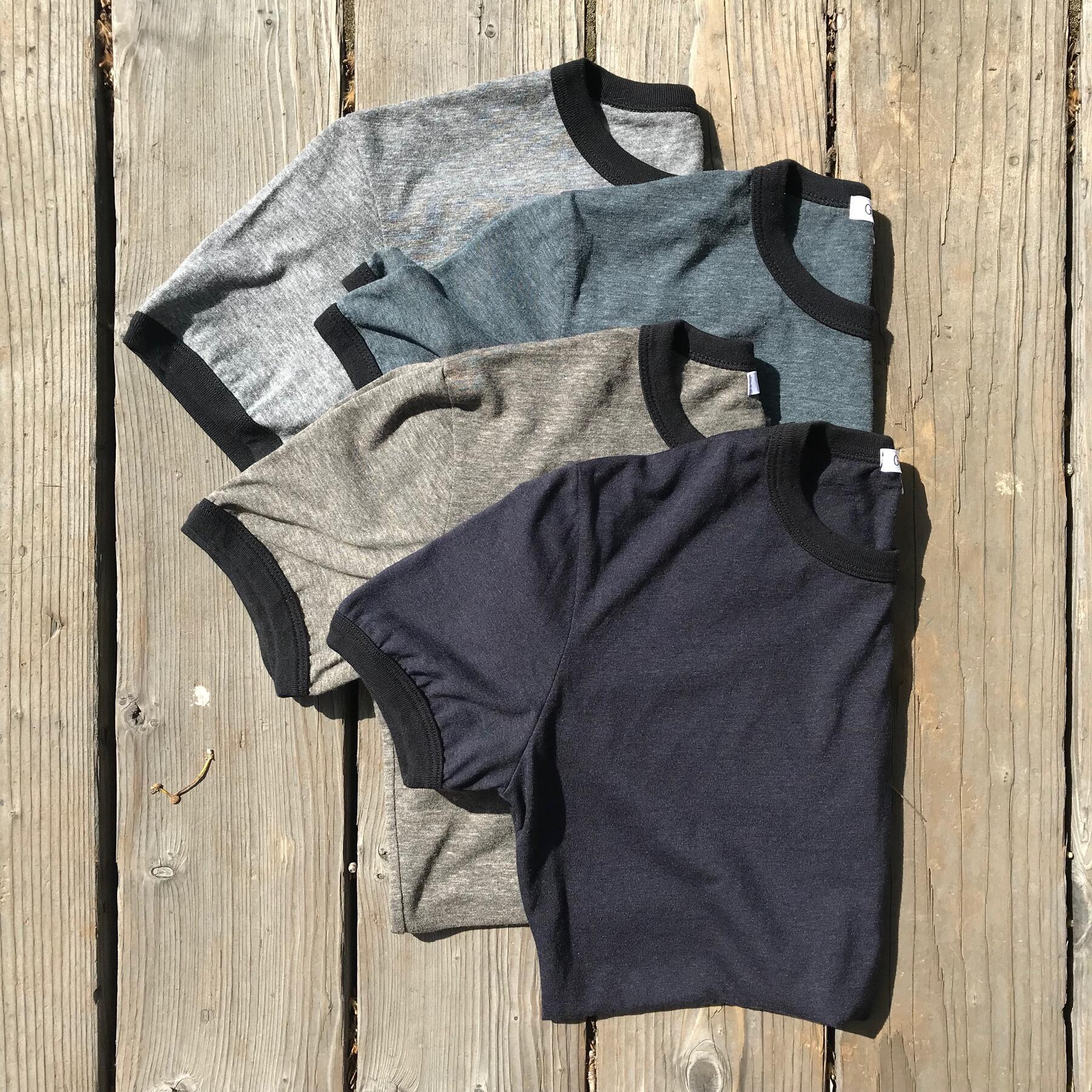 gustin ringer heather t-shirt 4pk - navy, grey, stone, aqua