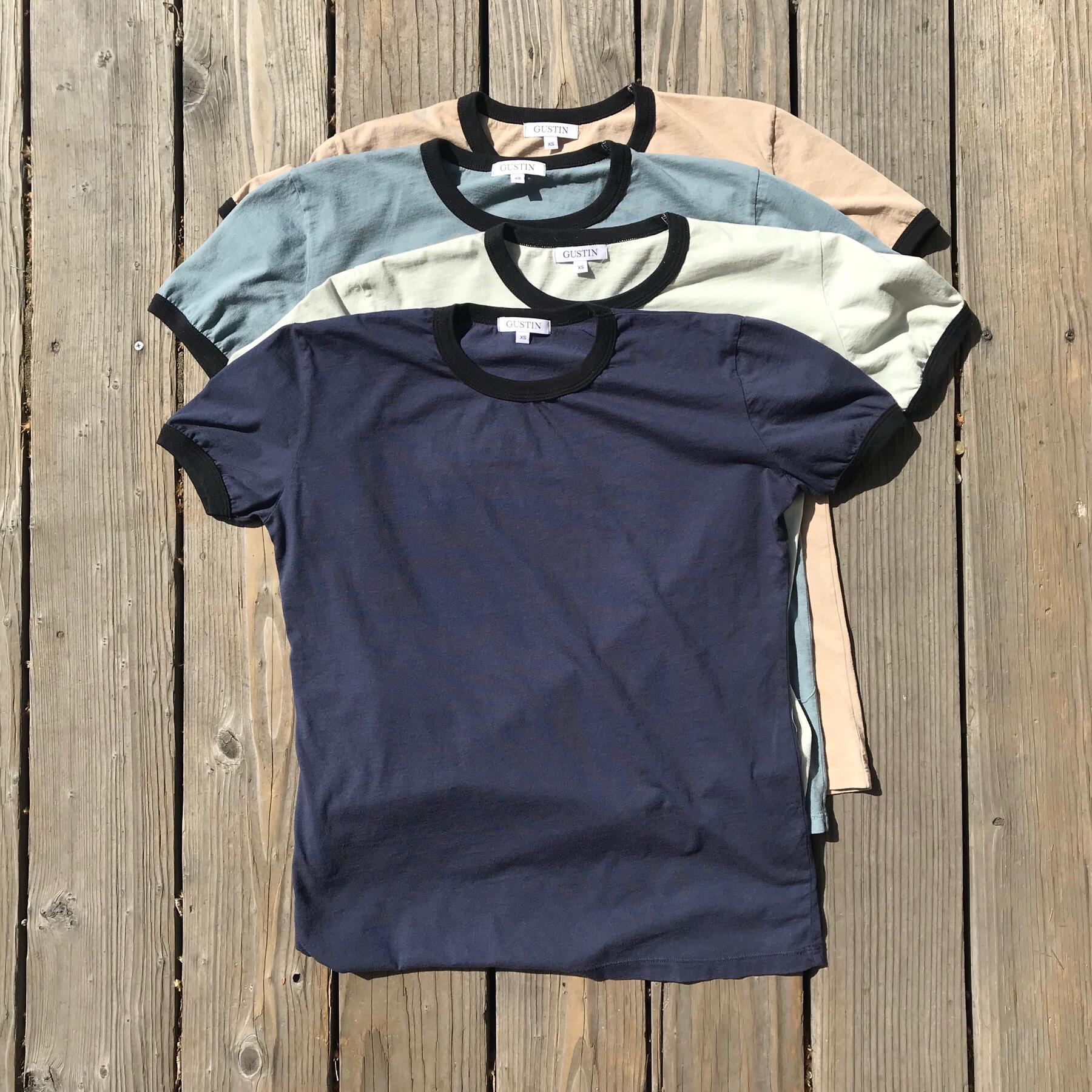 gustin ringer cotton t-shirt 4pk - navy, mint, taupe, slate