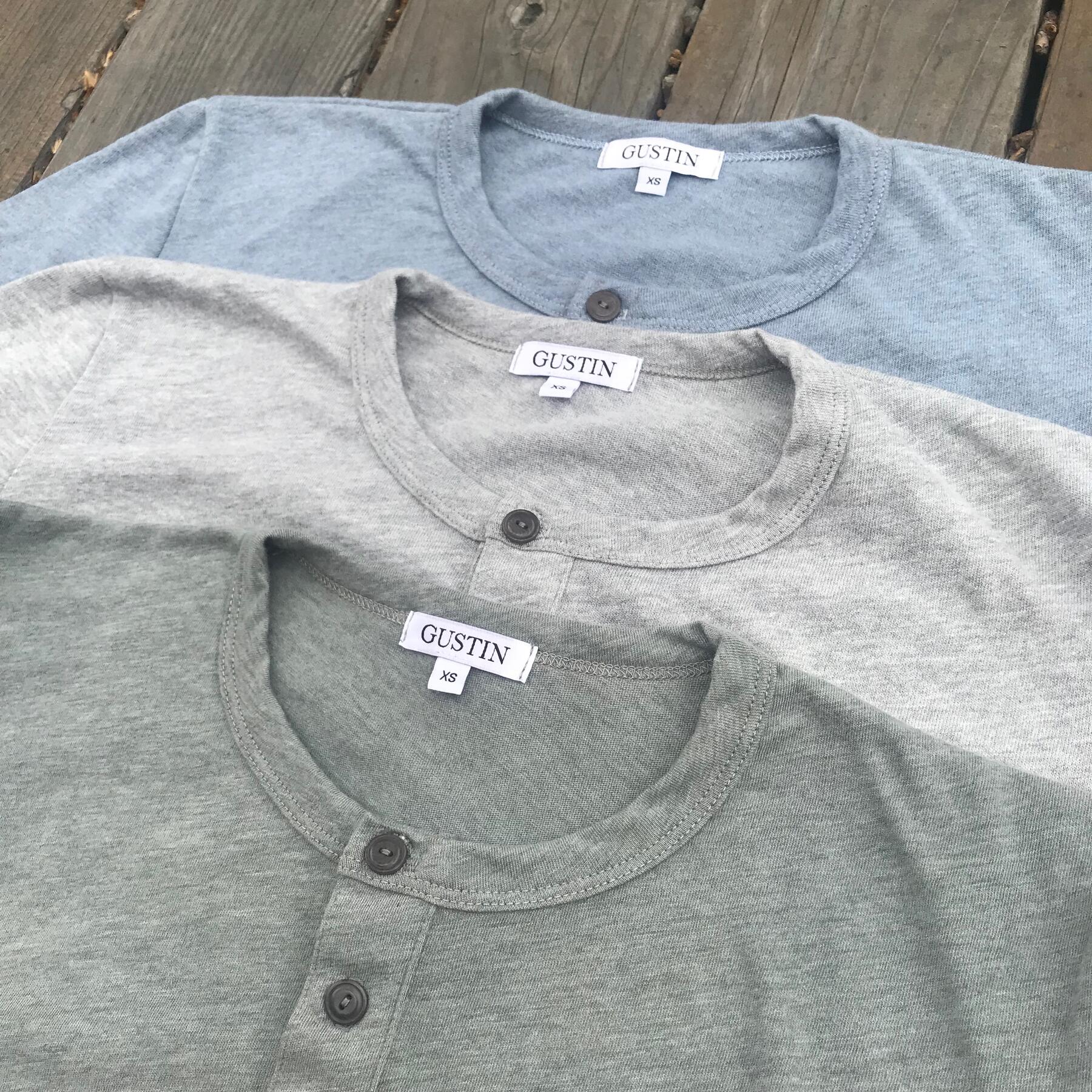 gustin heather short sleeve henley 3pk