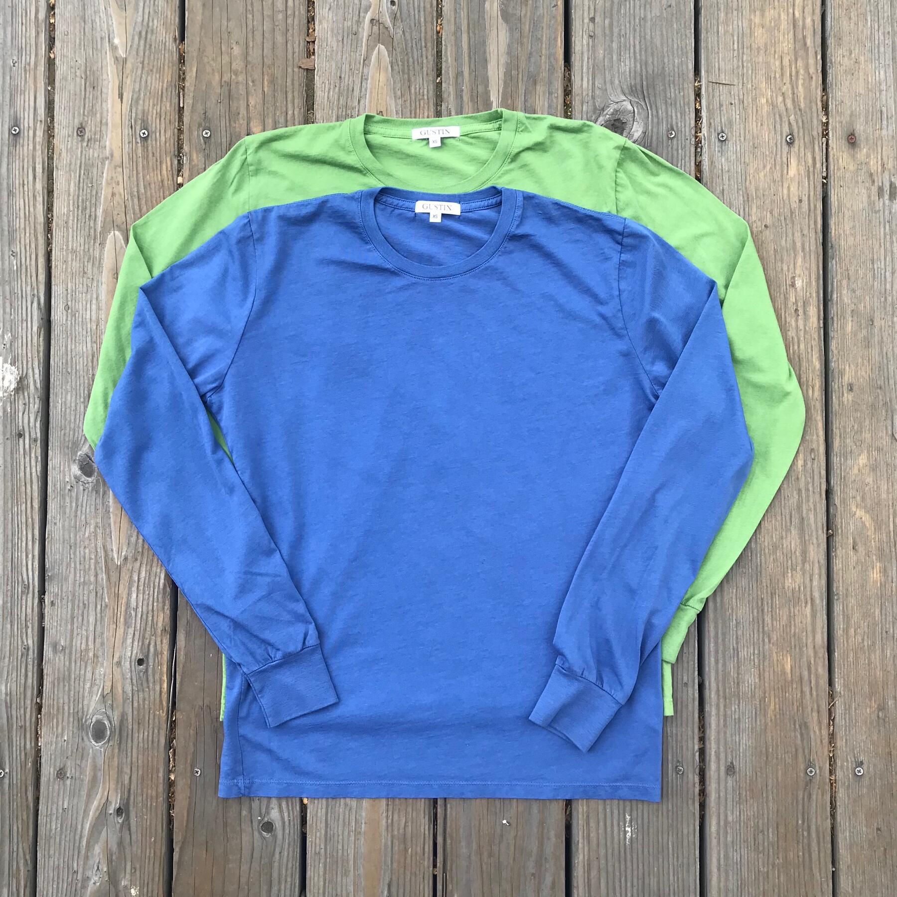 gustin usa long sleeve t-shirt 2pk - fern green, faded blue
