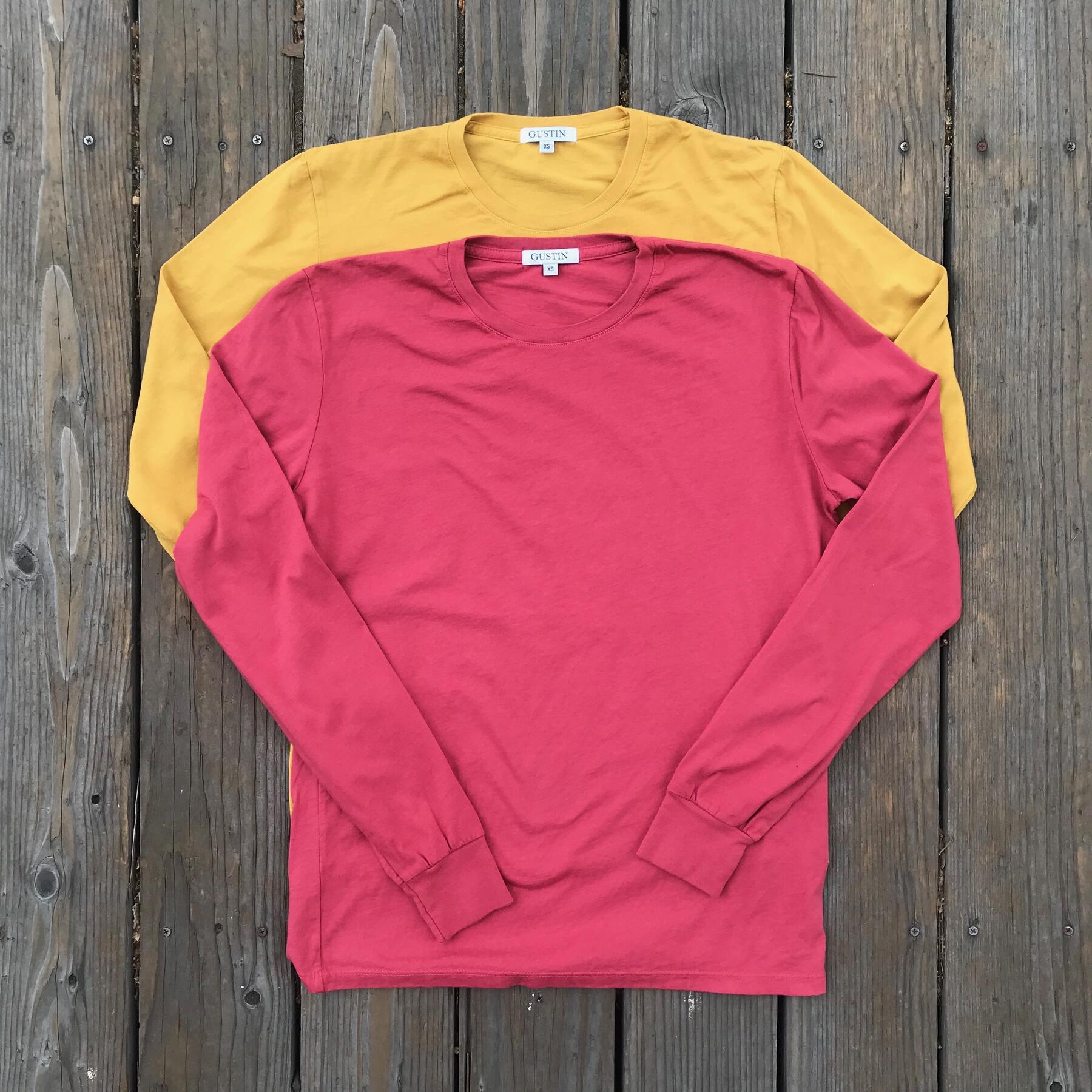 gustin usa long sleeve t-shirt 2pk - crimson, gold