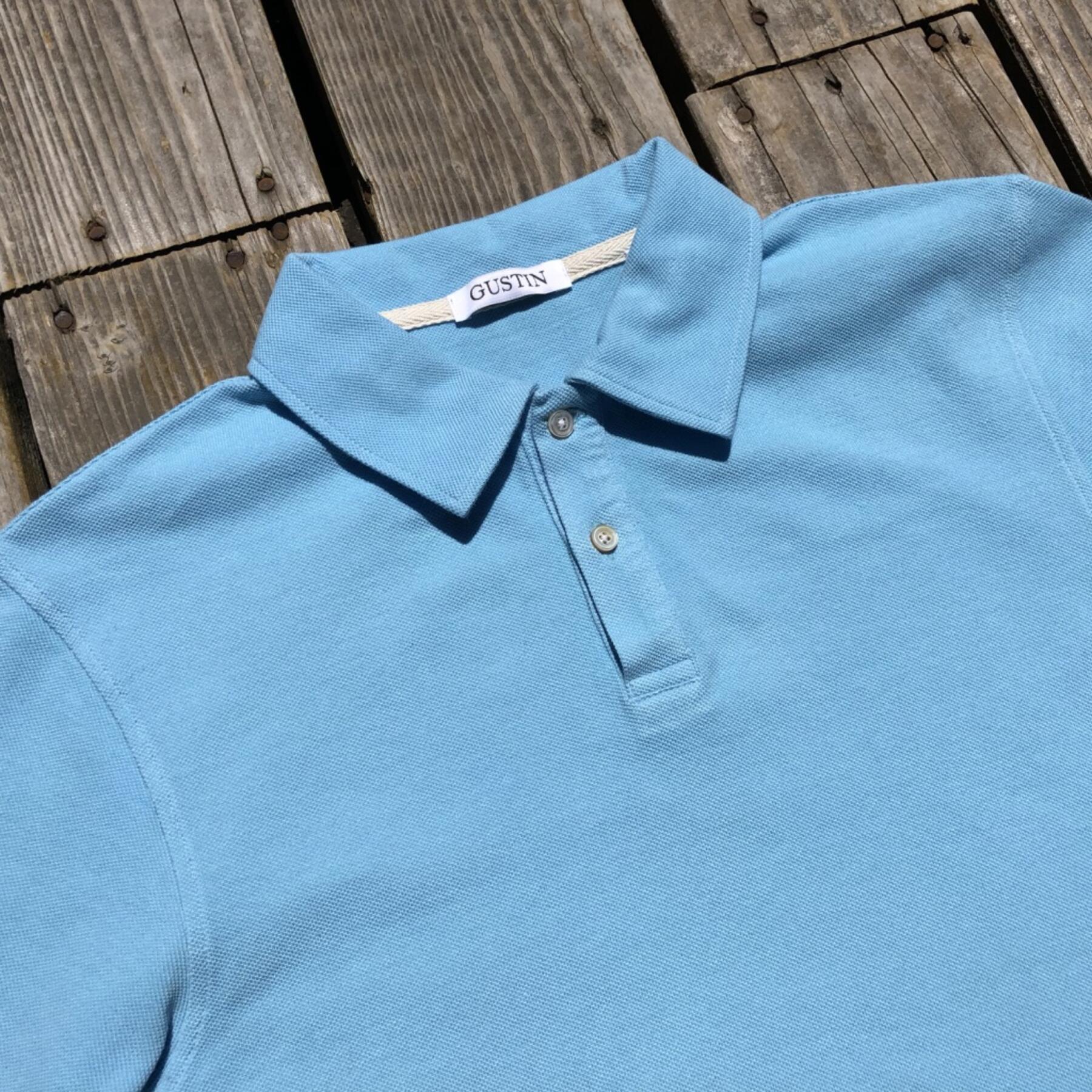 gustin japan pique polo electric sky