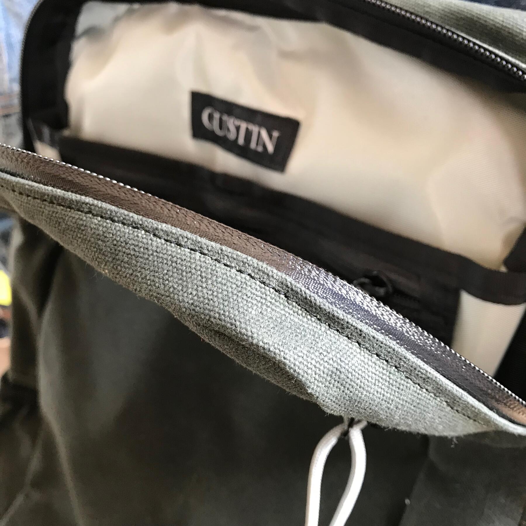 gustin commuter backpack - waxed forest canvas