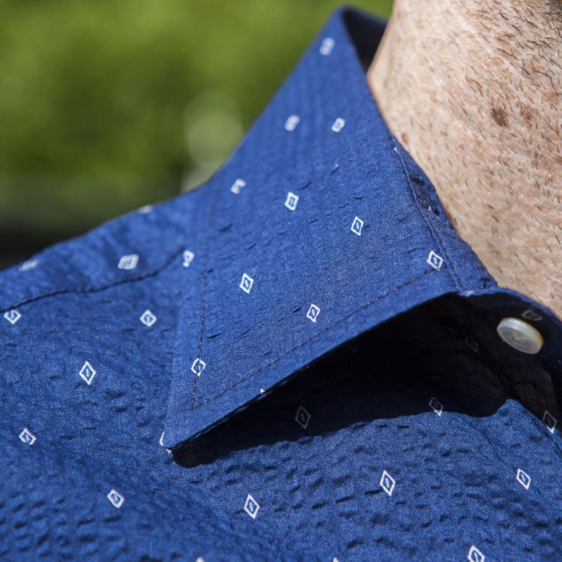 gustin #579 navy diamond seersucker