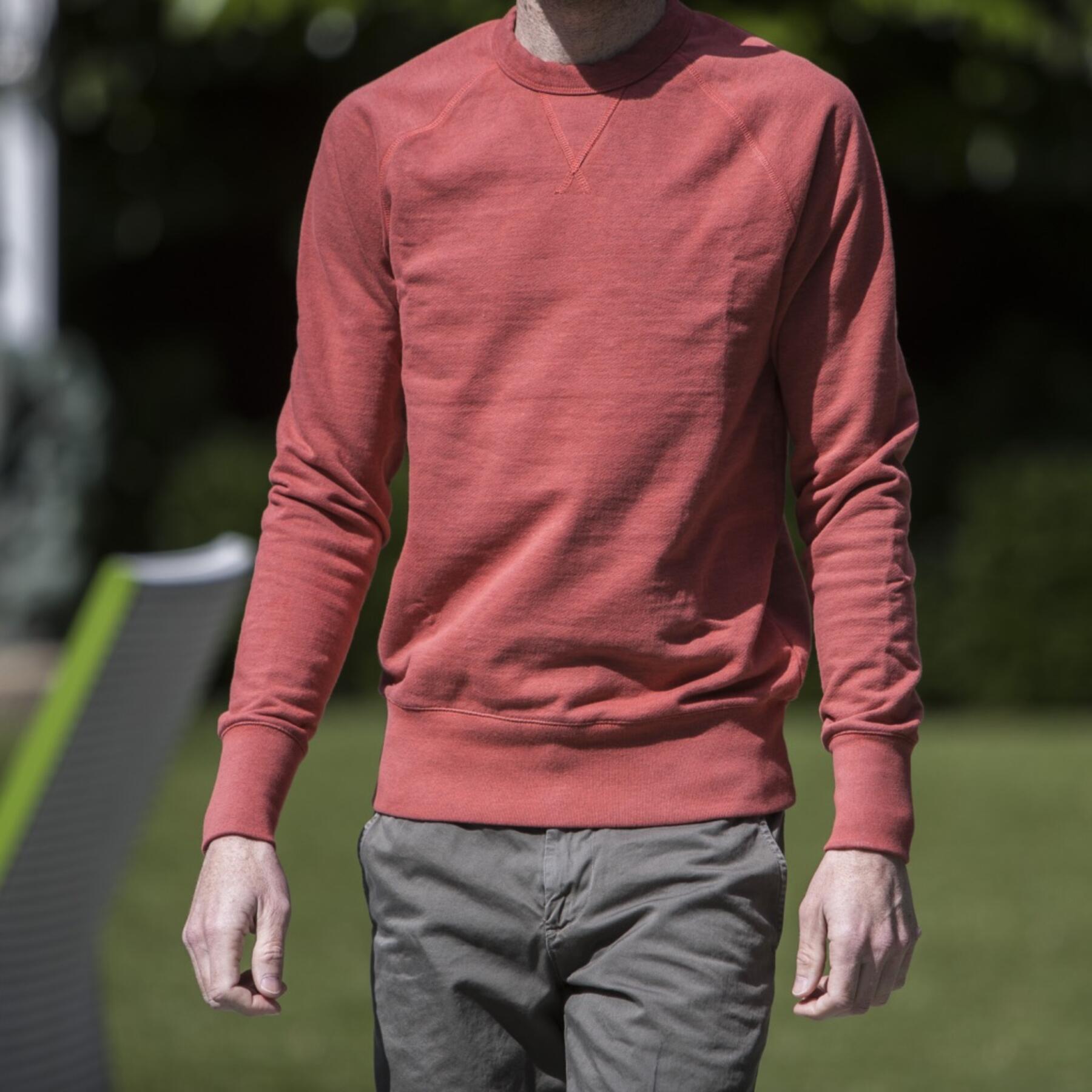 gustin faded red sweatshirt